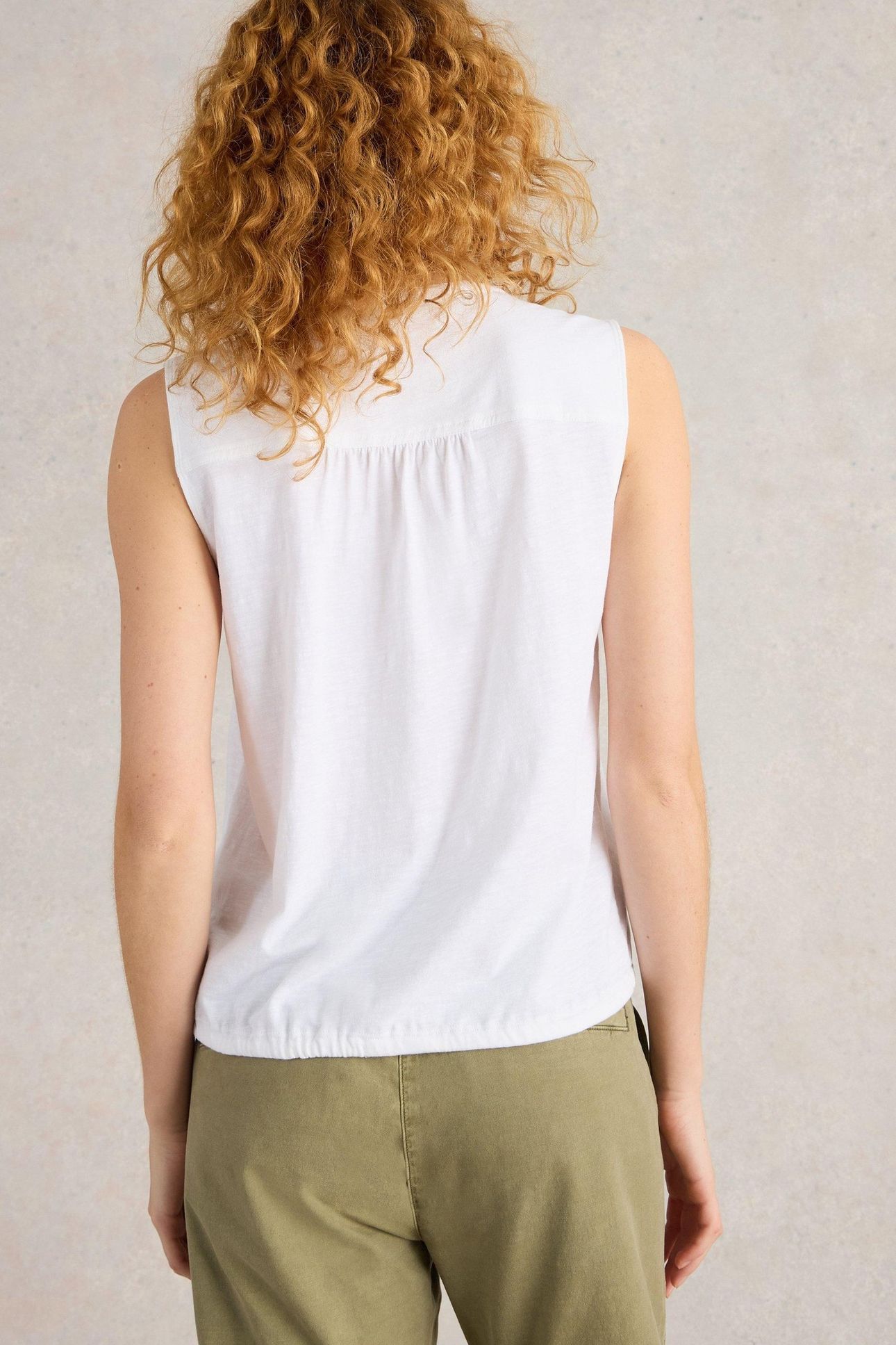 TULIP SLEEVELESS SHIRT BRILLIANT WHITE 2