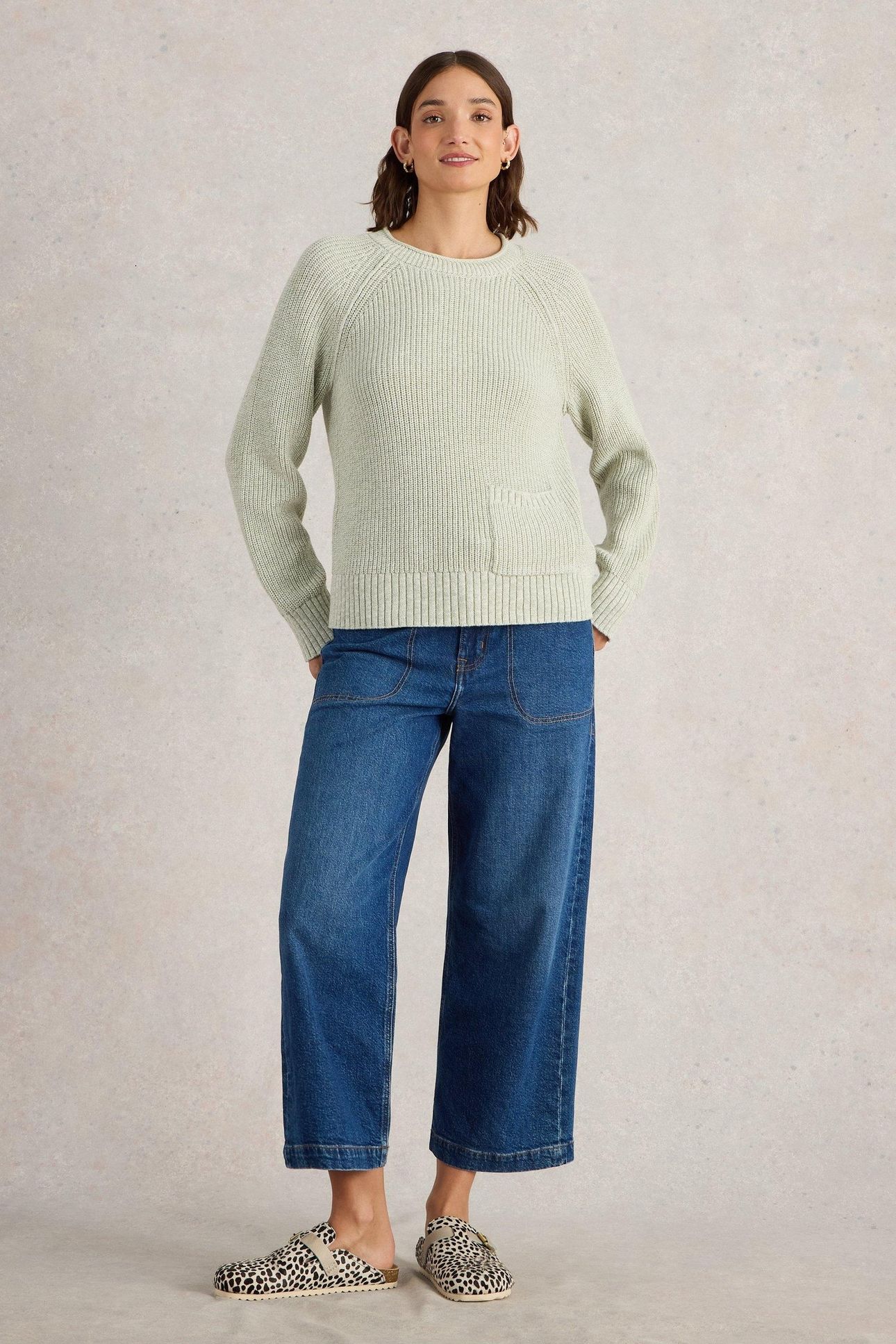 BAILEY COTTON JUMPER KHAKI GREEN 1