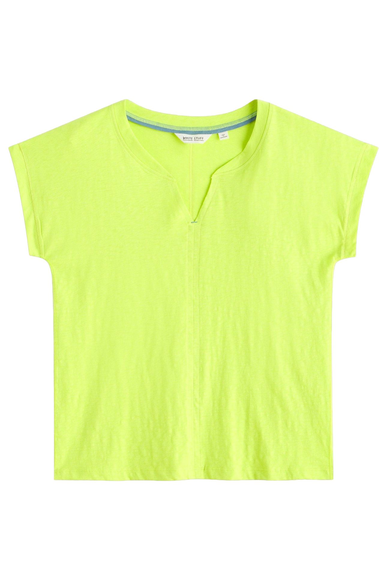 NELLY NOTCH NECK TEE BRIGHT YELLOW 3
