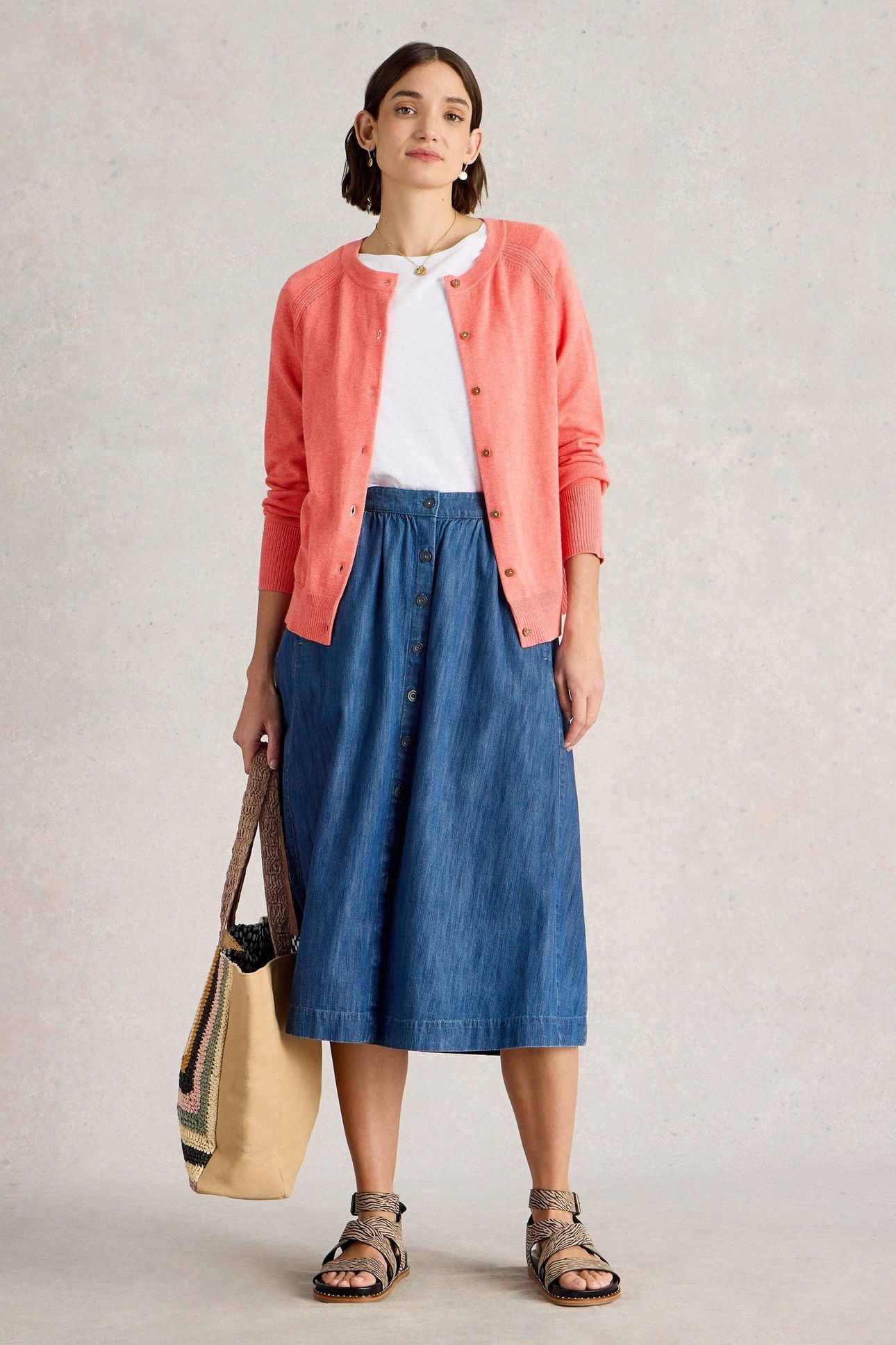 LULU CARDI MID CORAL 1