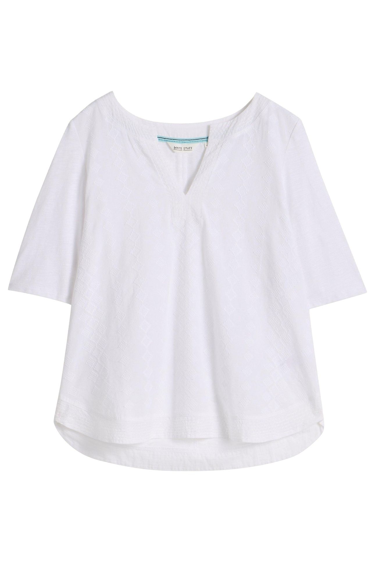 WEAVER NOTCH NECK TOP BRILLIANT WHITE 3