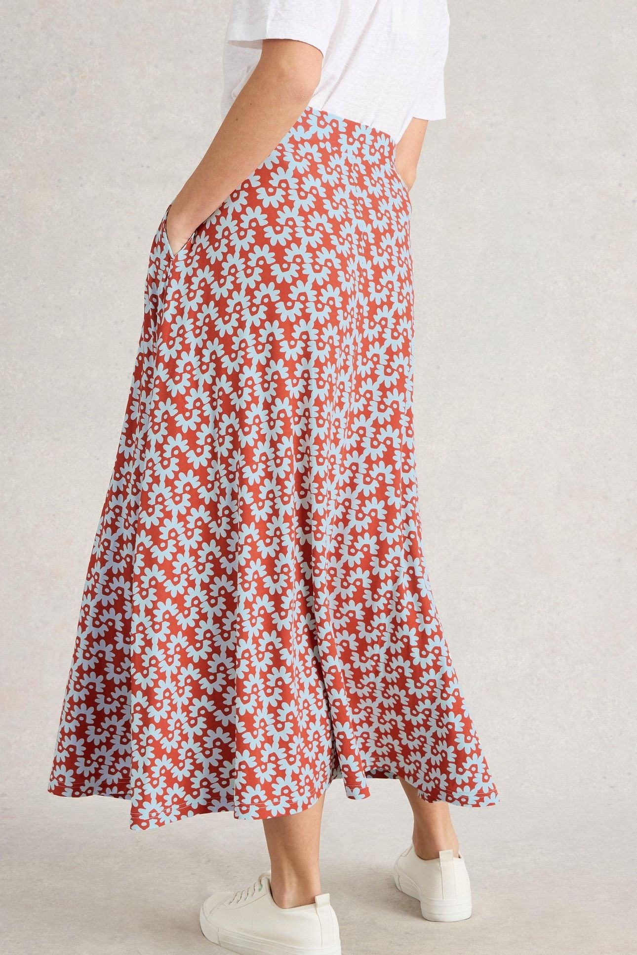 JADA JERSEY MAXI SKIRT RED PRINT 2