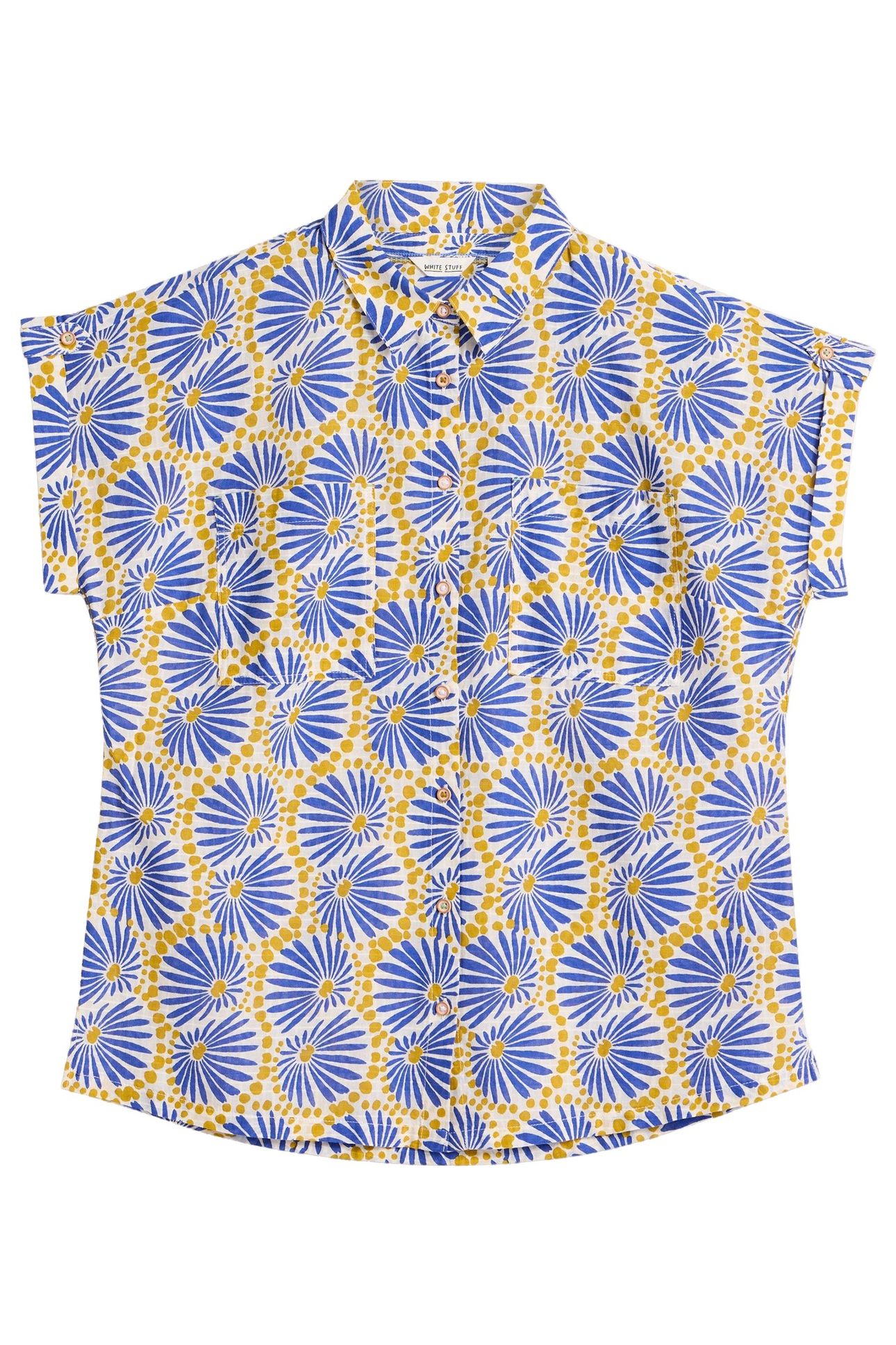 ELLIE ORGANIC COTTON SHIRT BLUE PRINT 3