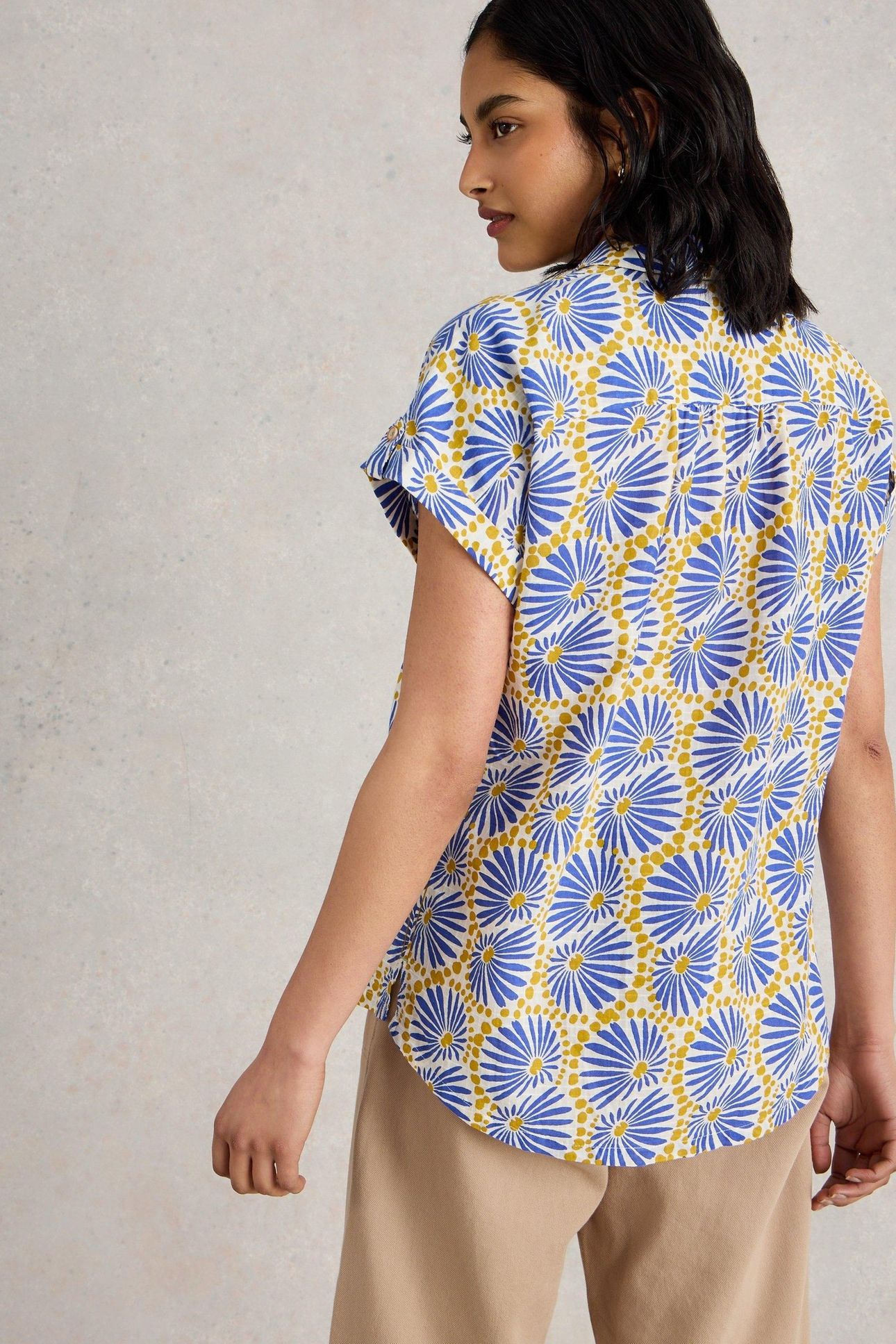 ELLIE ORGANIC COTTON SHIRT BLUE PRINT 2