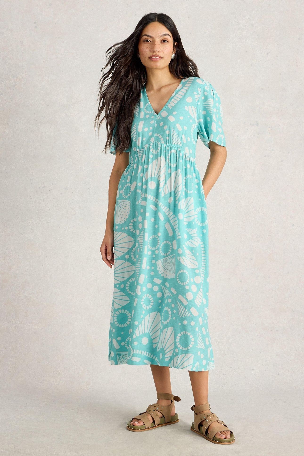 LUCY MIDI DRESS BLUE PRINT 1