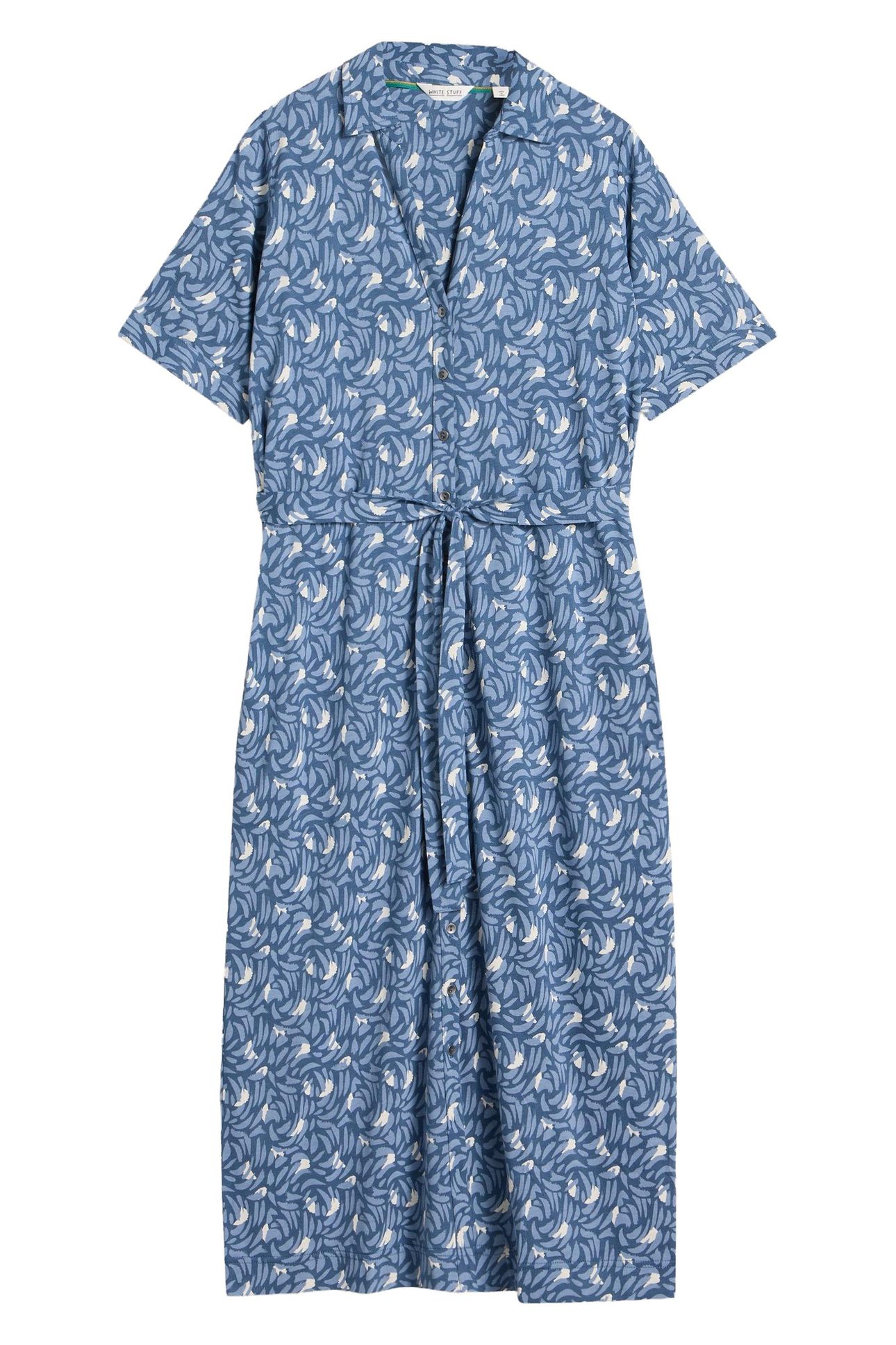 ANNIE JERSEY SHIRT DRESS BLUE PRINT 3