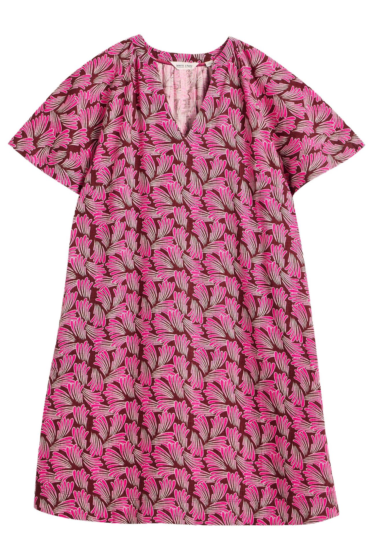 LINDSAY LINEN BLEND DRESS PINK PRINT 3