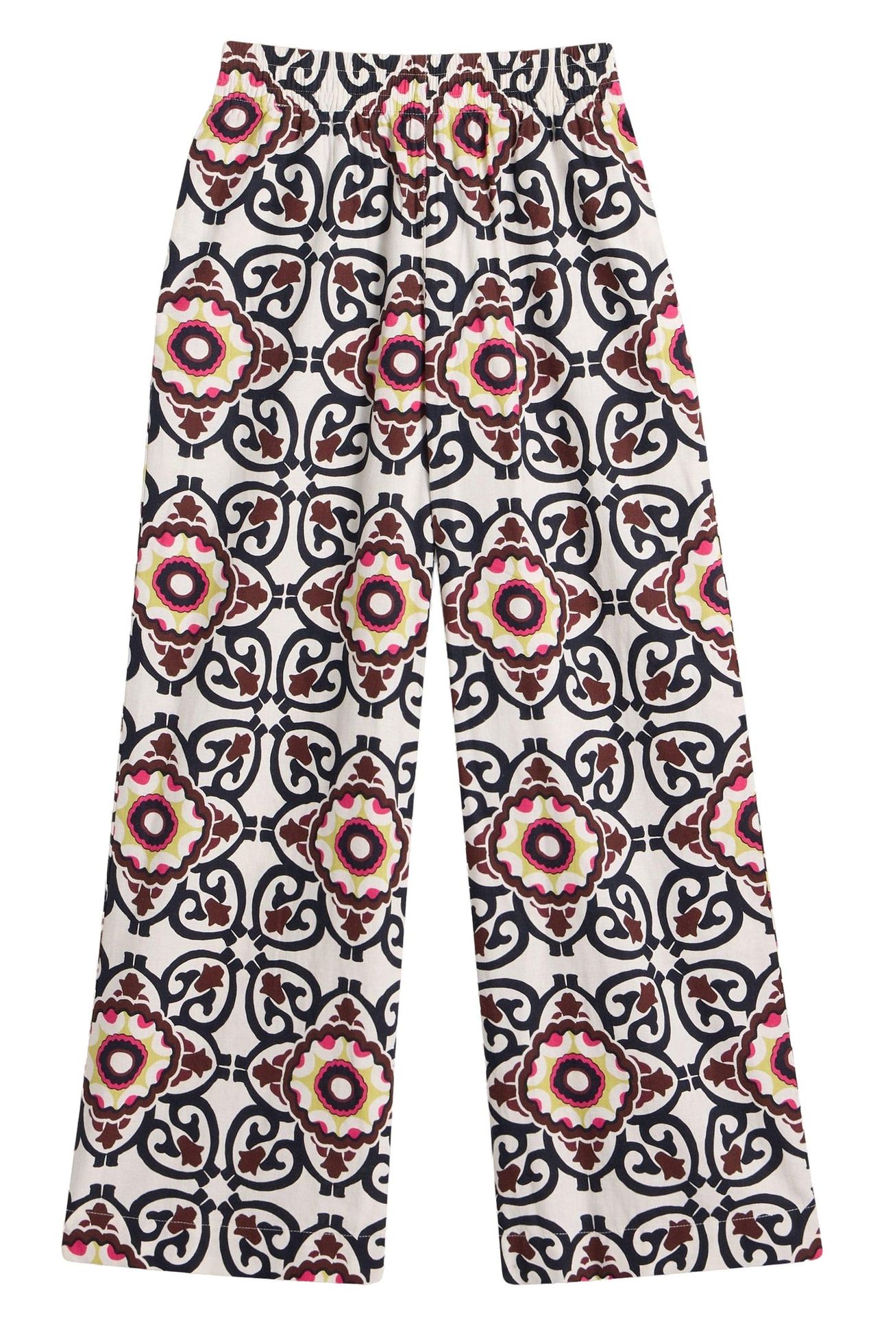 LUCY LINEN BLEND TROUSER WHITE PRINT 3
