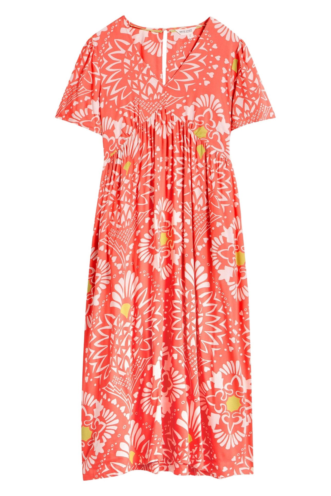 LUCY MIDI DRESS CORAL PRINT 3