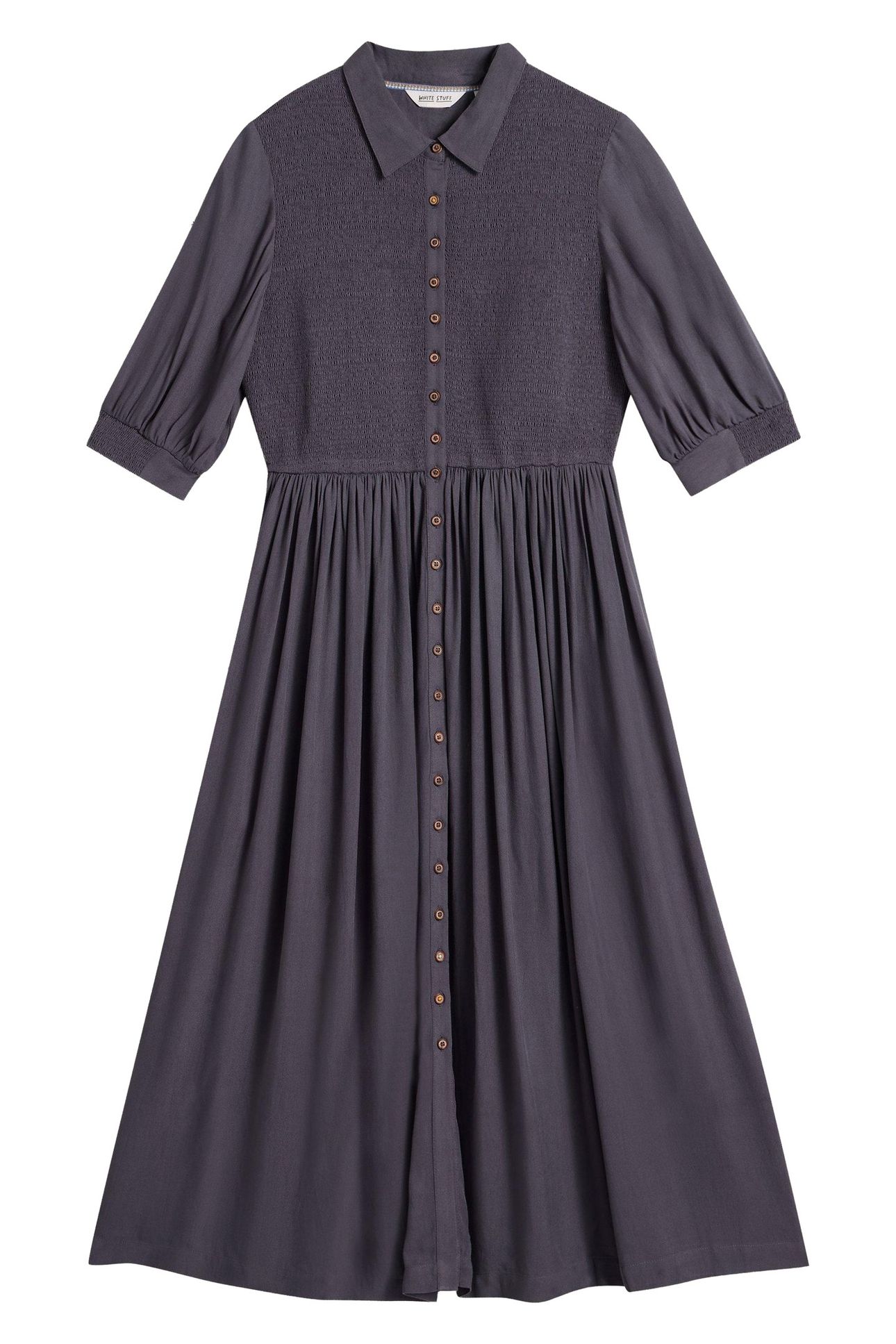 VALERIA SHIRRED DRESS MID PURPLE 3