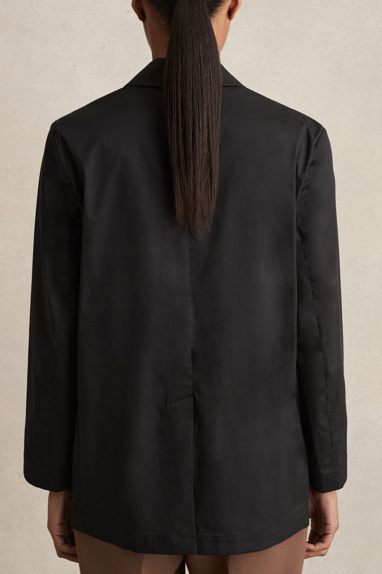 BELTED DB COTTON JACKET BLACK 2