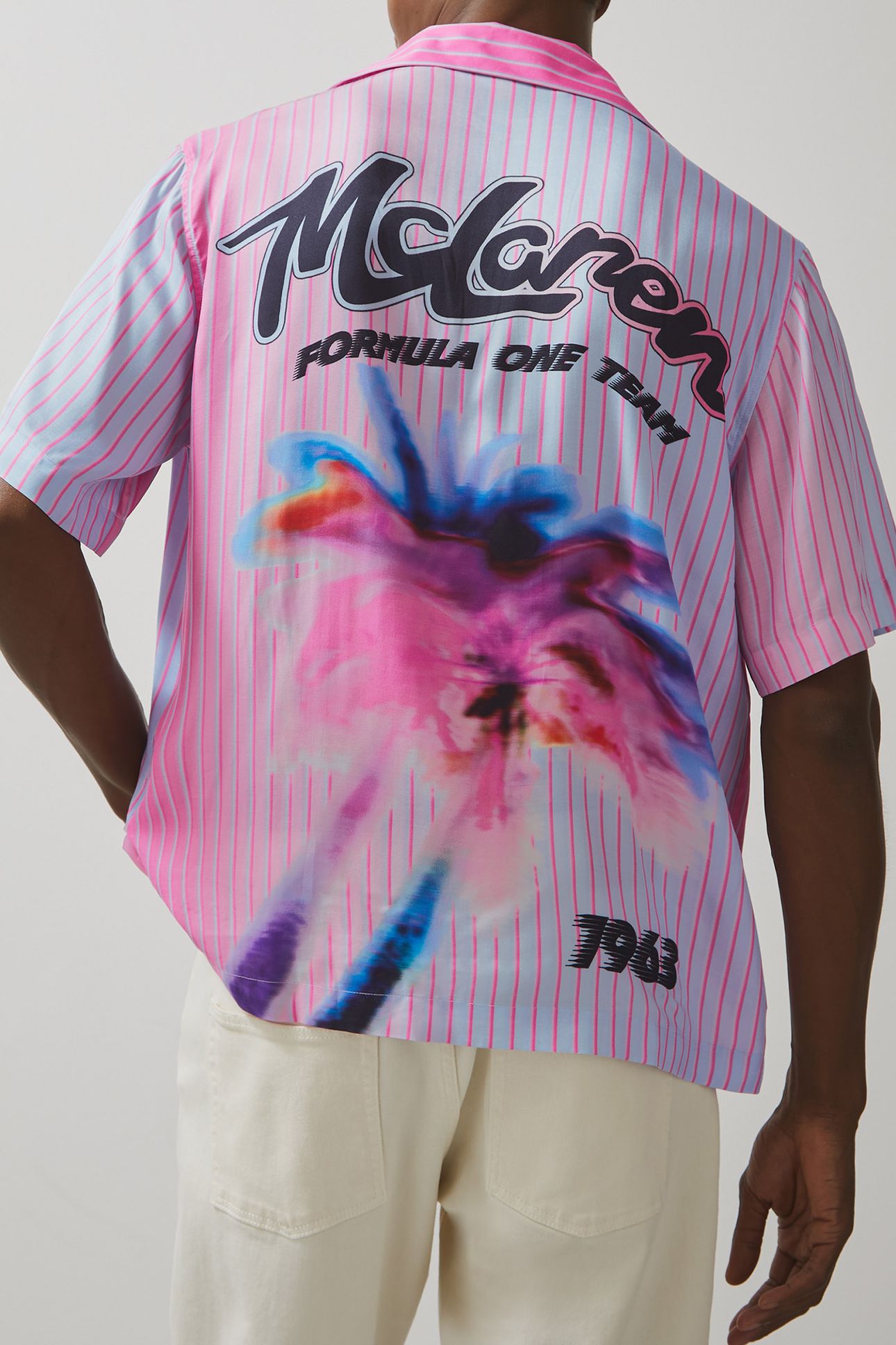 SS MIAMI PALM TREE PRINTED CUBAN SHIRT PINK 2