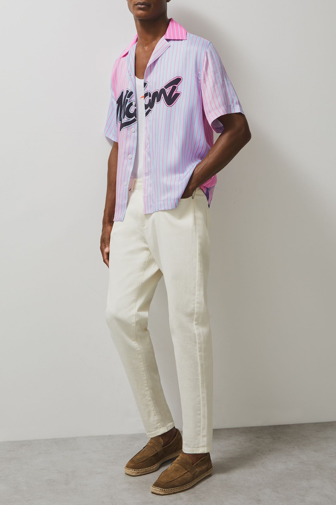 SS MIAMI PALM TREE PRINTED CUBAN SHIRT PINK 3