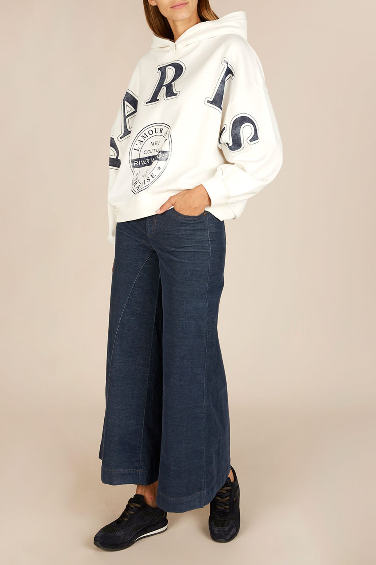 FLARED COTTON JEANS IN BLUE 3