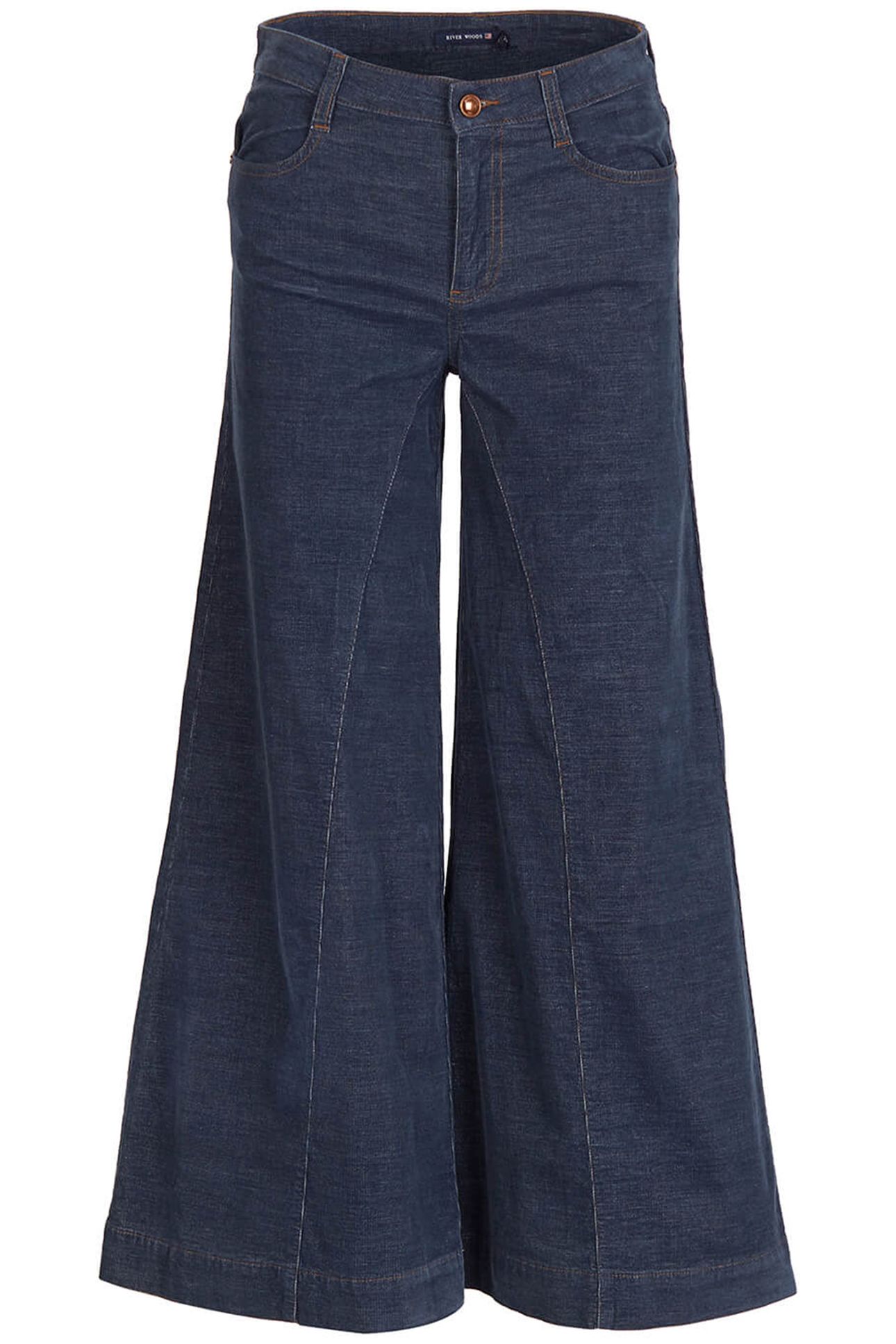 FLARED COTTON JEANS IN BLUE 4