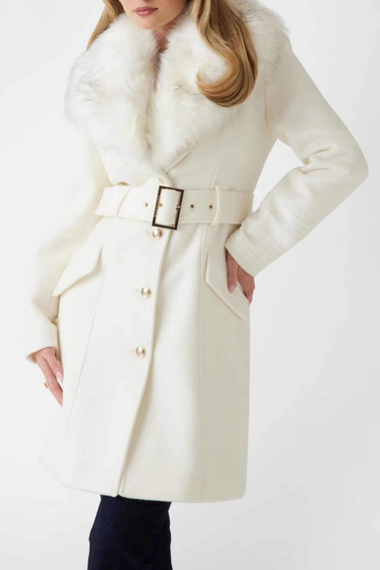 MARCIANO BY GUESS LORETA COAT PALE PEARL MULTI 1