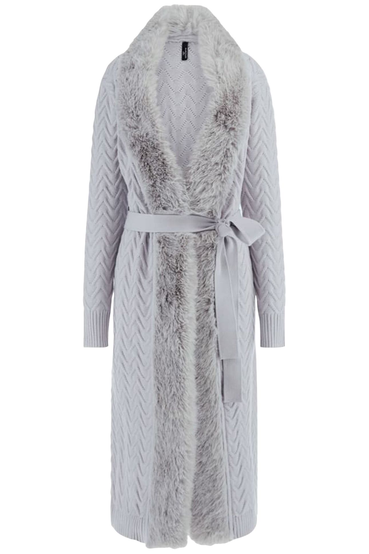 MARCIANO BY GUESS PAULA FAUX FUR LONG CARDI SILK GRAY 4