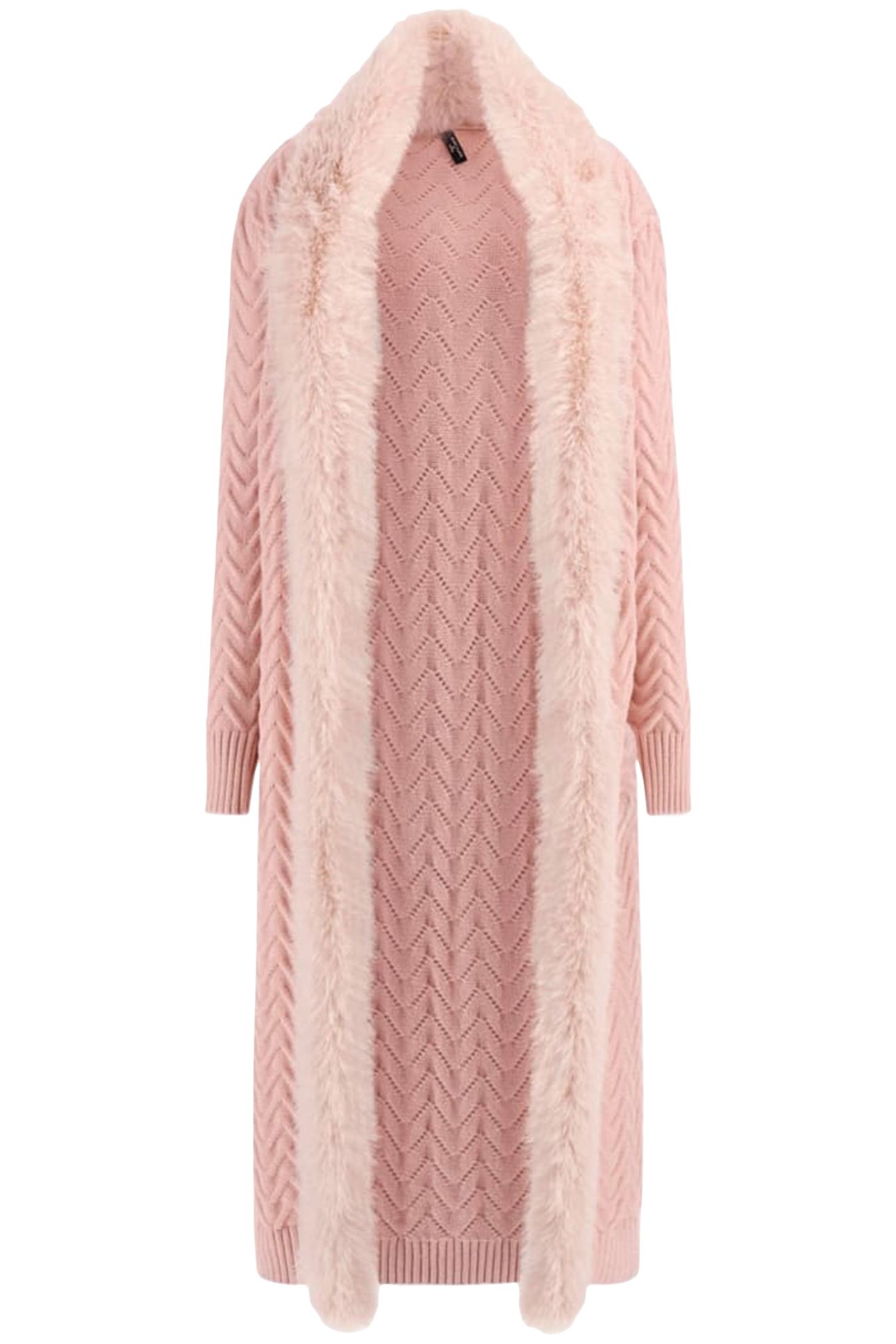 MARCIANO BY GUESS PAULA FAUX FUR LONG CARDI SMOOTH PINK 5