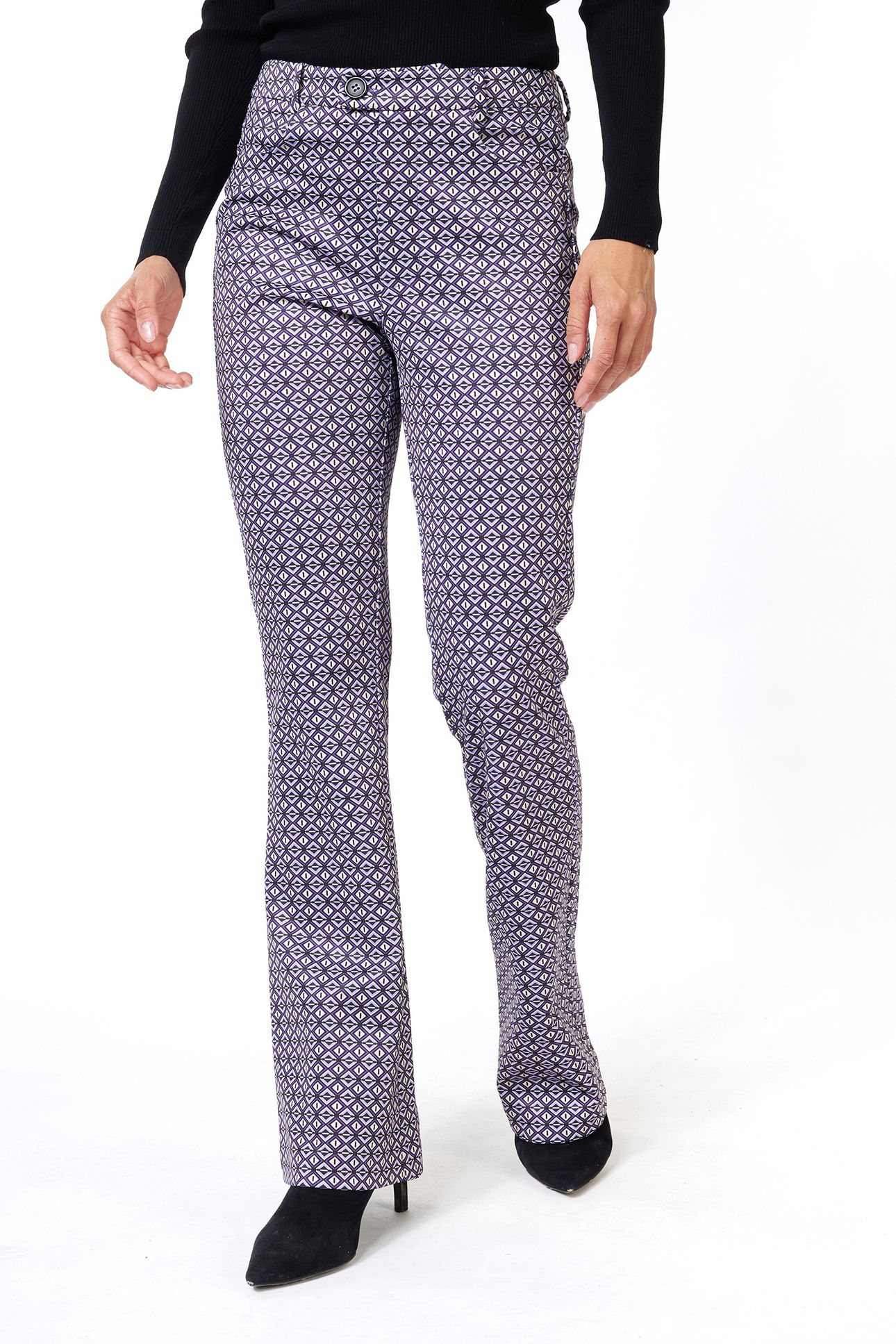 TROUSERS FLAIR GRAPHIC EARTH PRINT 1