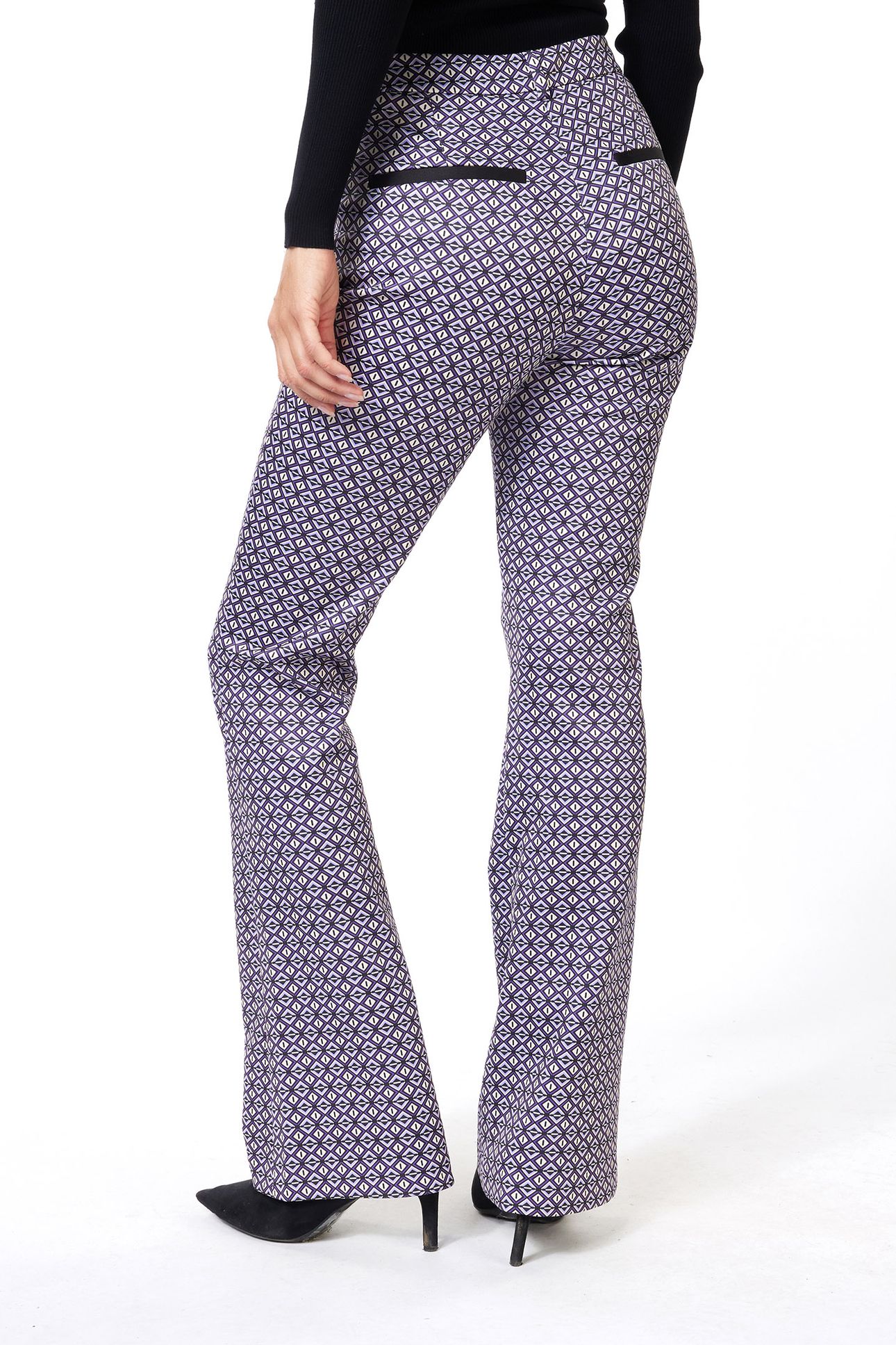 TROUSERS FLAIR GRAPHIC EARTH PRINT 4