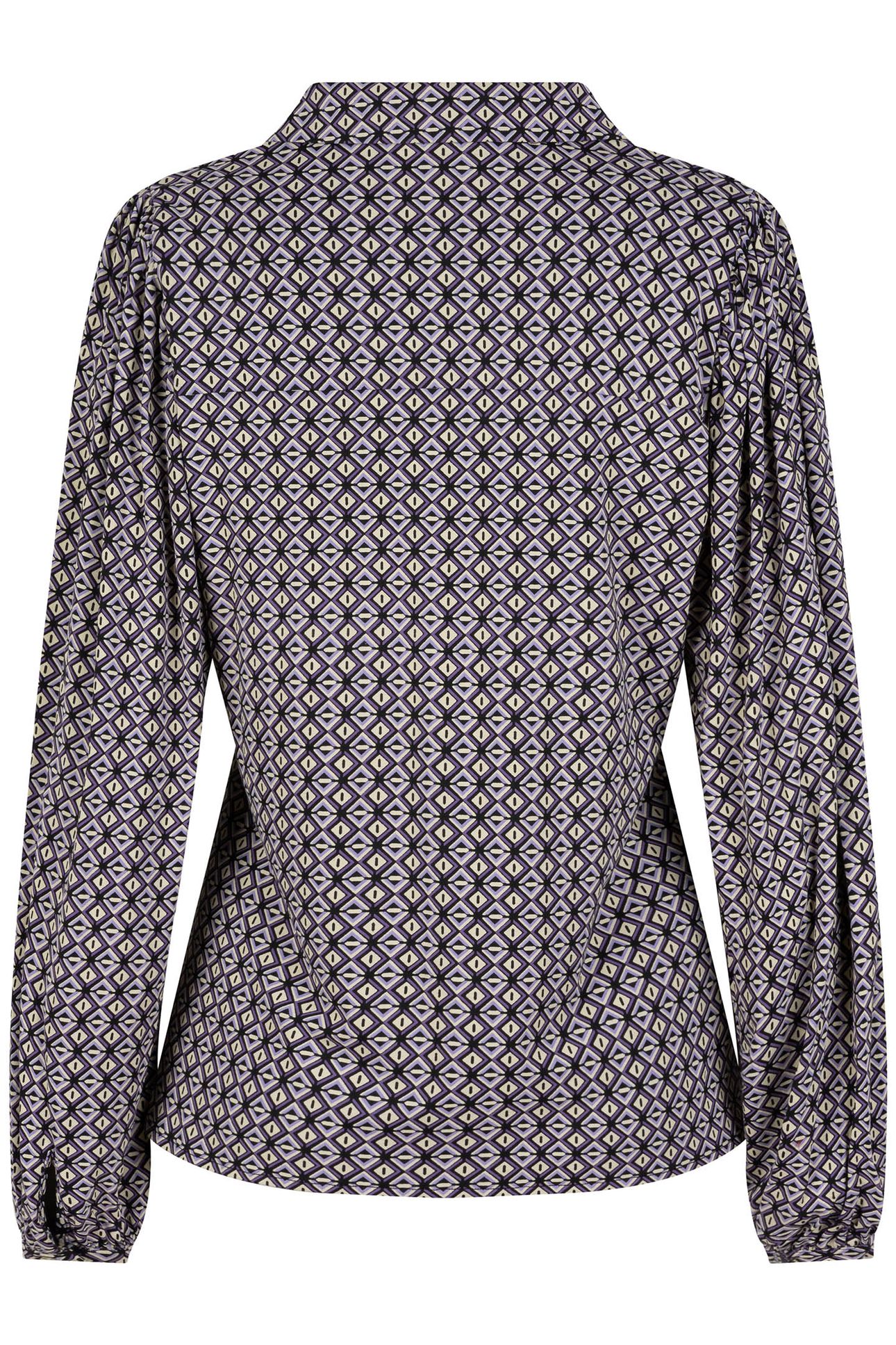 BLOUSE V-NECK COLLAR GRAPHIC EARTH PRINT 7