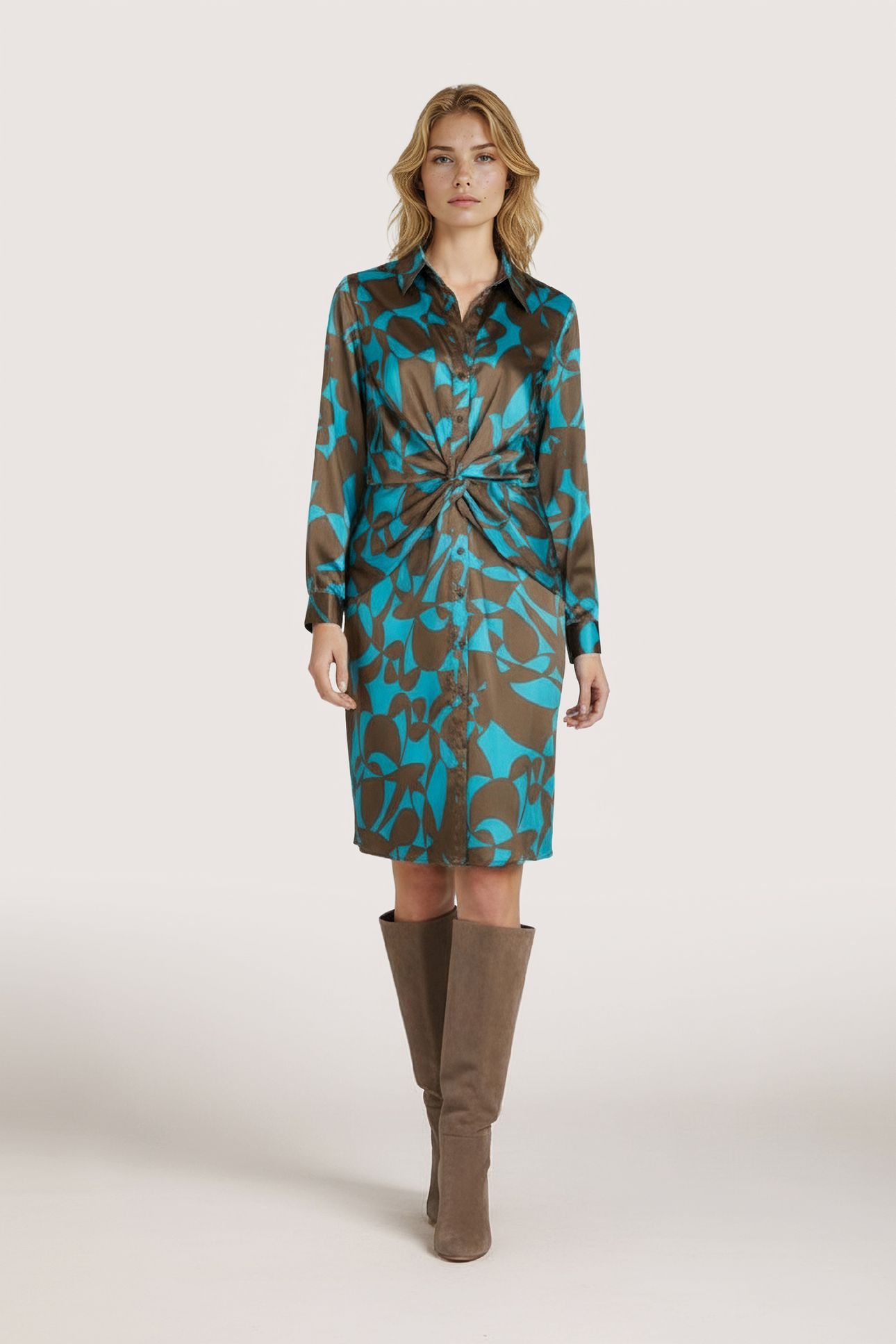DRESS FANCY SATEEN EXPRESSIVE ROOTS PRINT 1