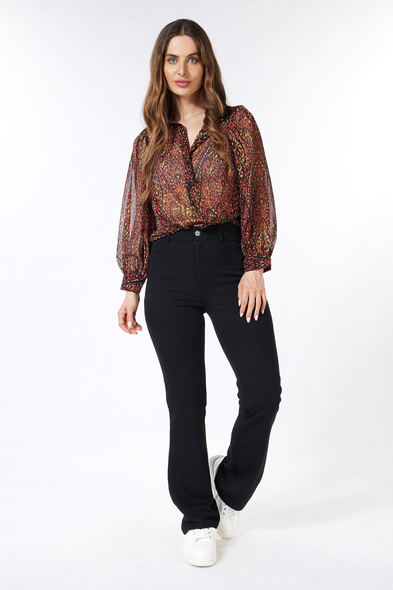BLOUSE PUFF SLVE CHIFFON REWILDING PRINT 2