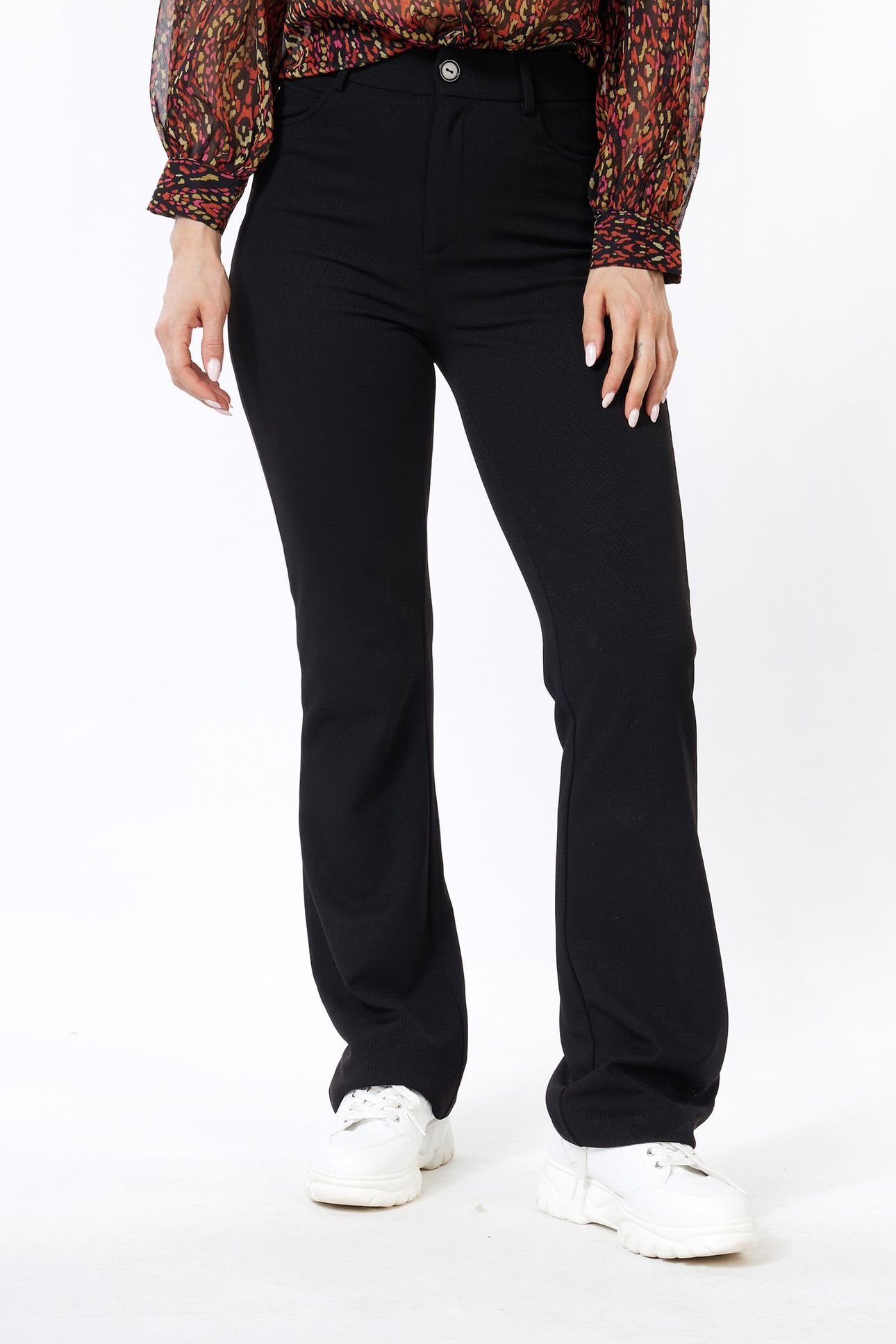 TROUSERS STRUCTURE FLAIR BLACK 1
