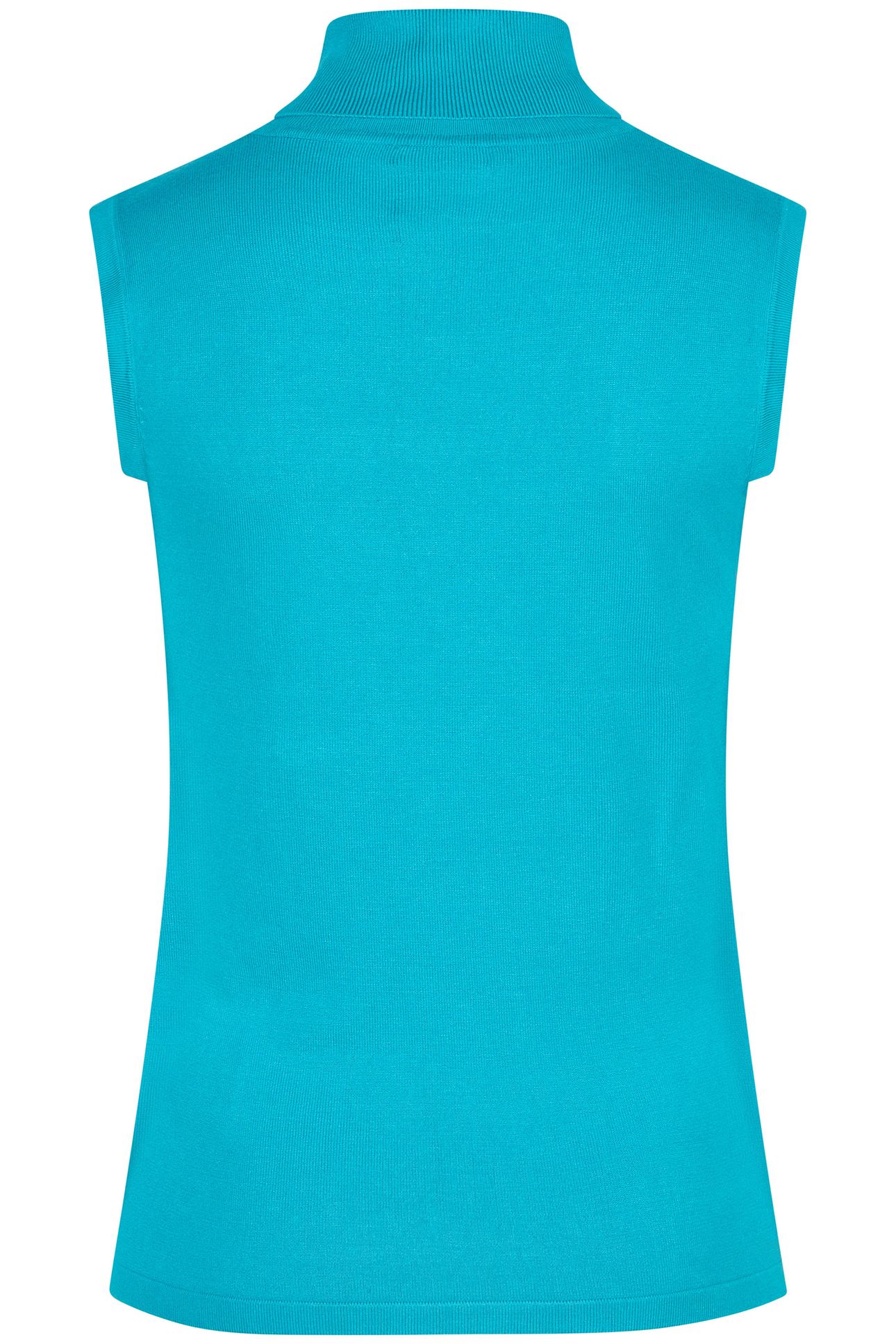 TOP SLVLSS RIBBED COL BASIC KNIT PEACOCK BLUE 7