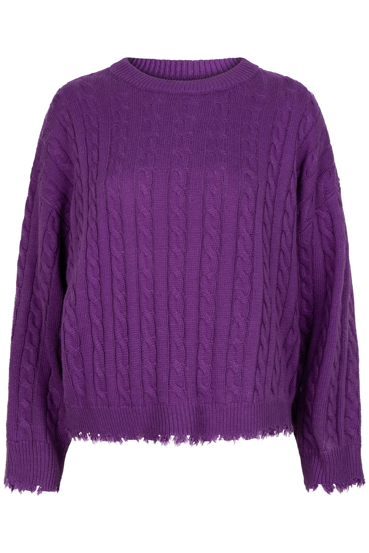 SWEATER CABLES RAW EDGE DEEP LAVENDER 4