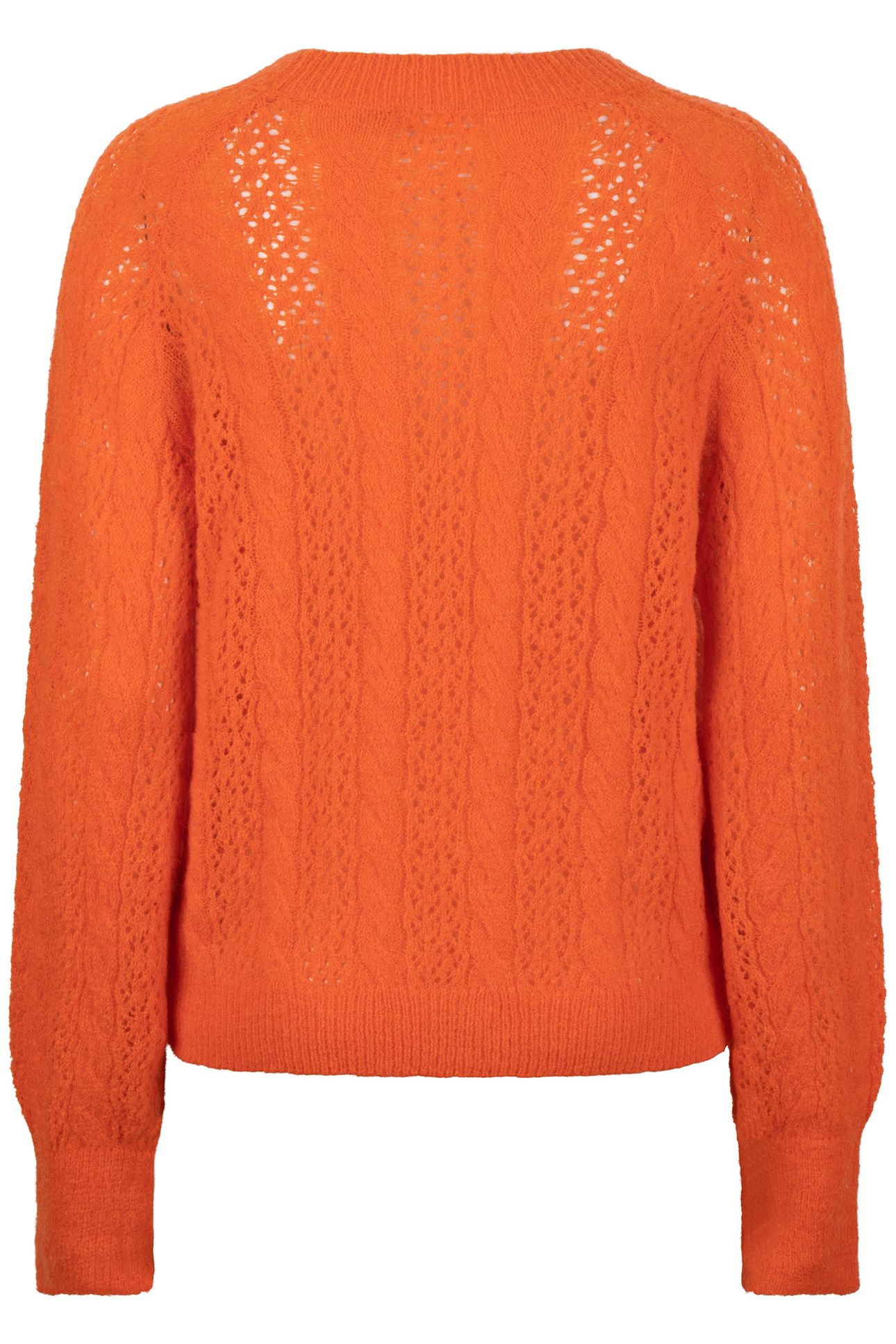 SWEATER CABLE AJOUR ORANGE 4