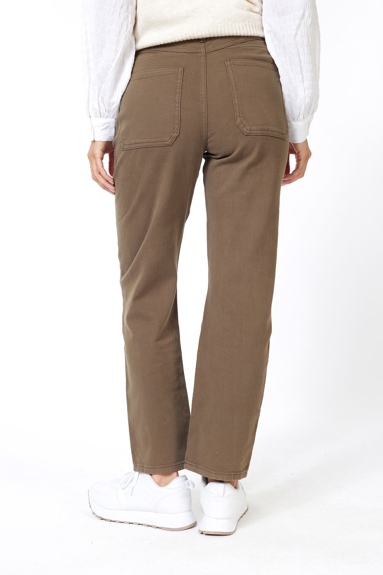 TROUSERS COLORED DENIM STRAIGHT FIT ARMY GREEN 3