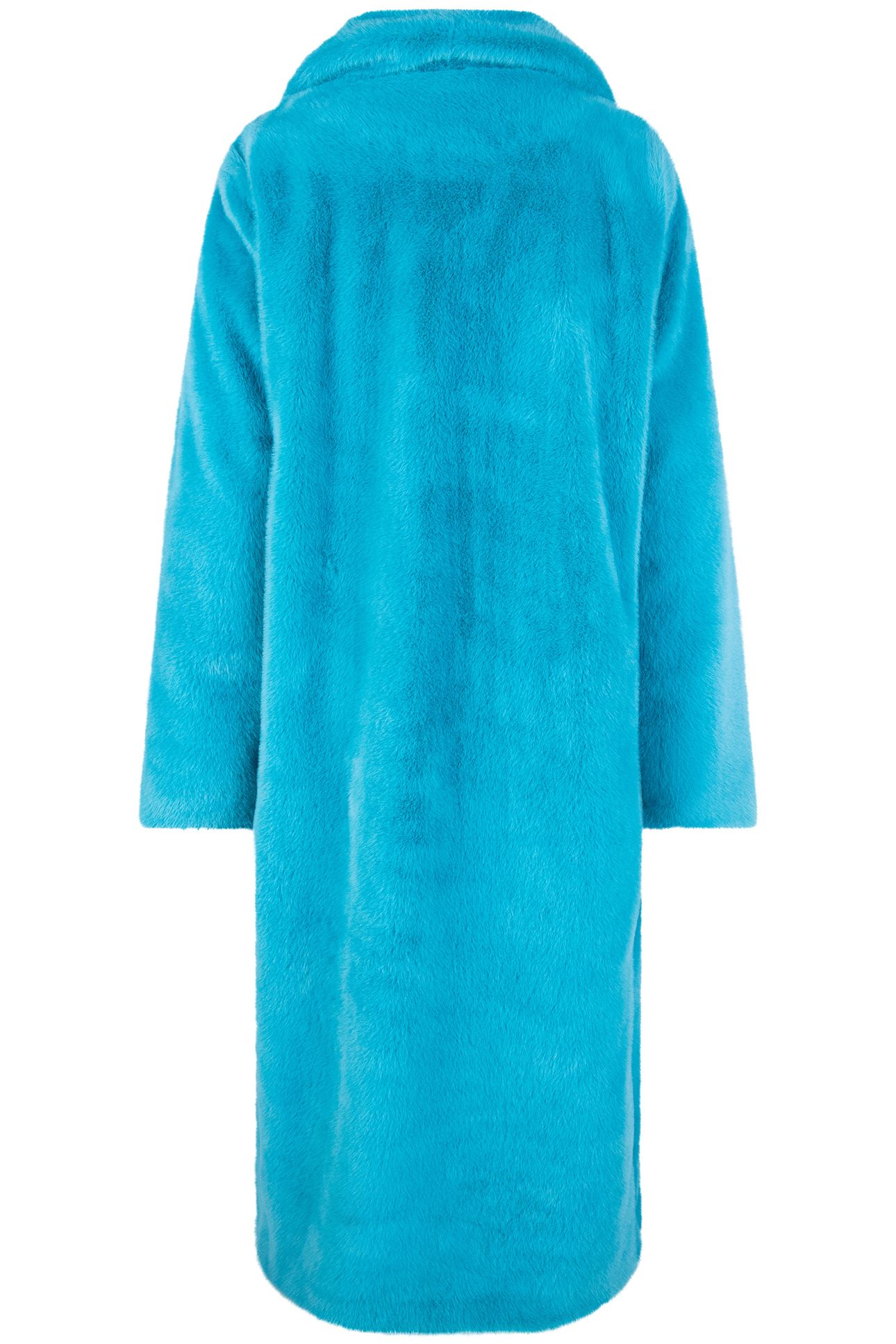 COAT SHAWL COLLAR FAKE FUR PETROL 5