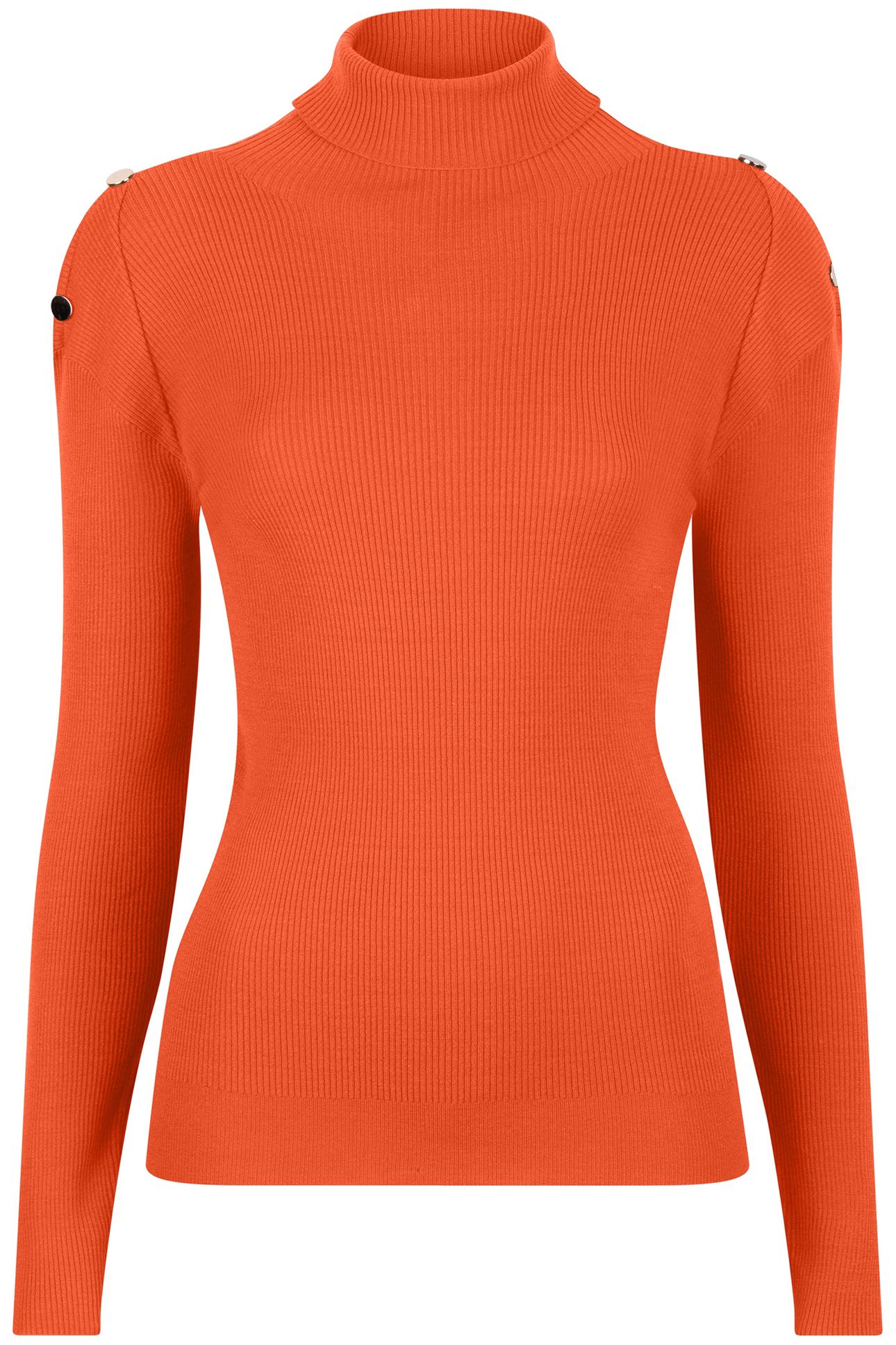 TOP RIB SLV/LSS BUTTONS COL ORANGE 1