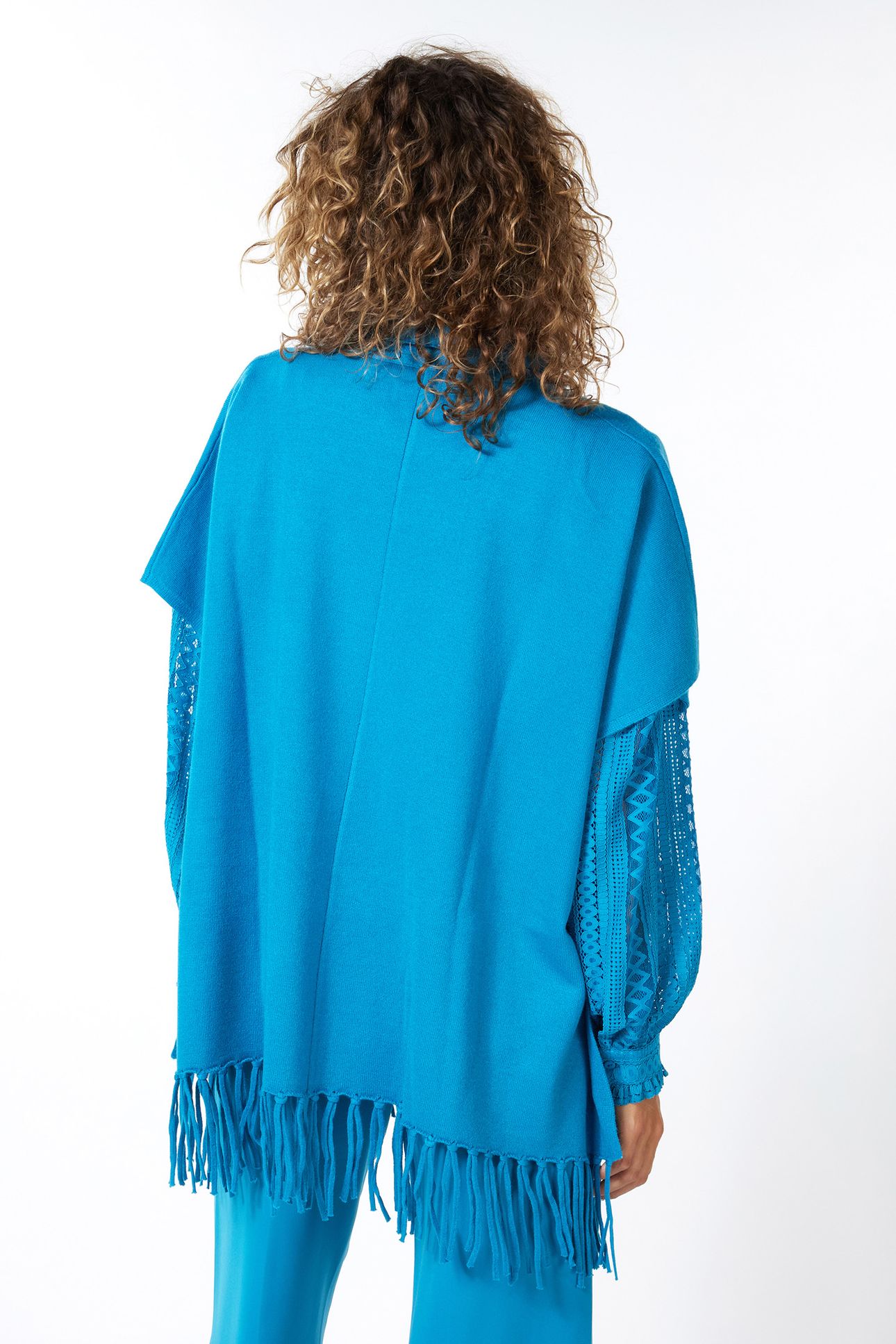 PONCHO FRINGES PETROL 6