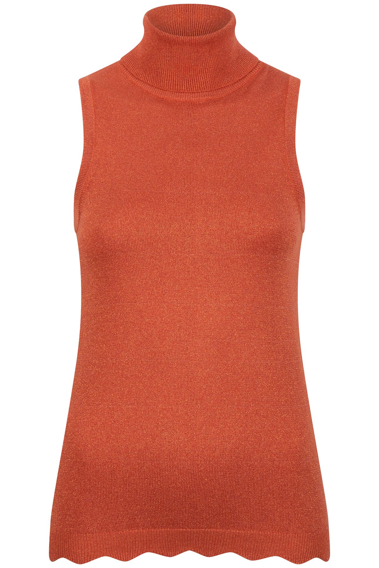 TOP SLVLSS COLLAR LUREX RUST 6