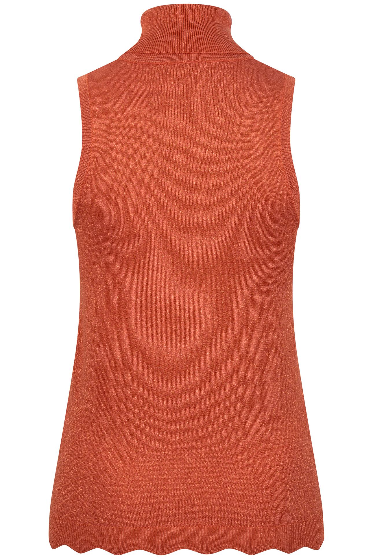 TOP SLVLSS COLLAR LUREX RUST 7