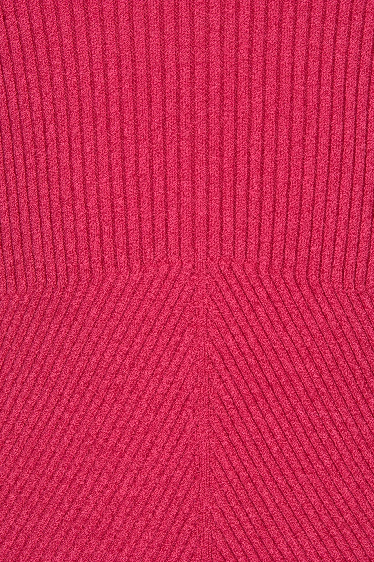 SWEATER DEEP ROUND NECK RIB FUCHSIA 5