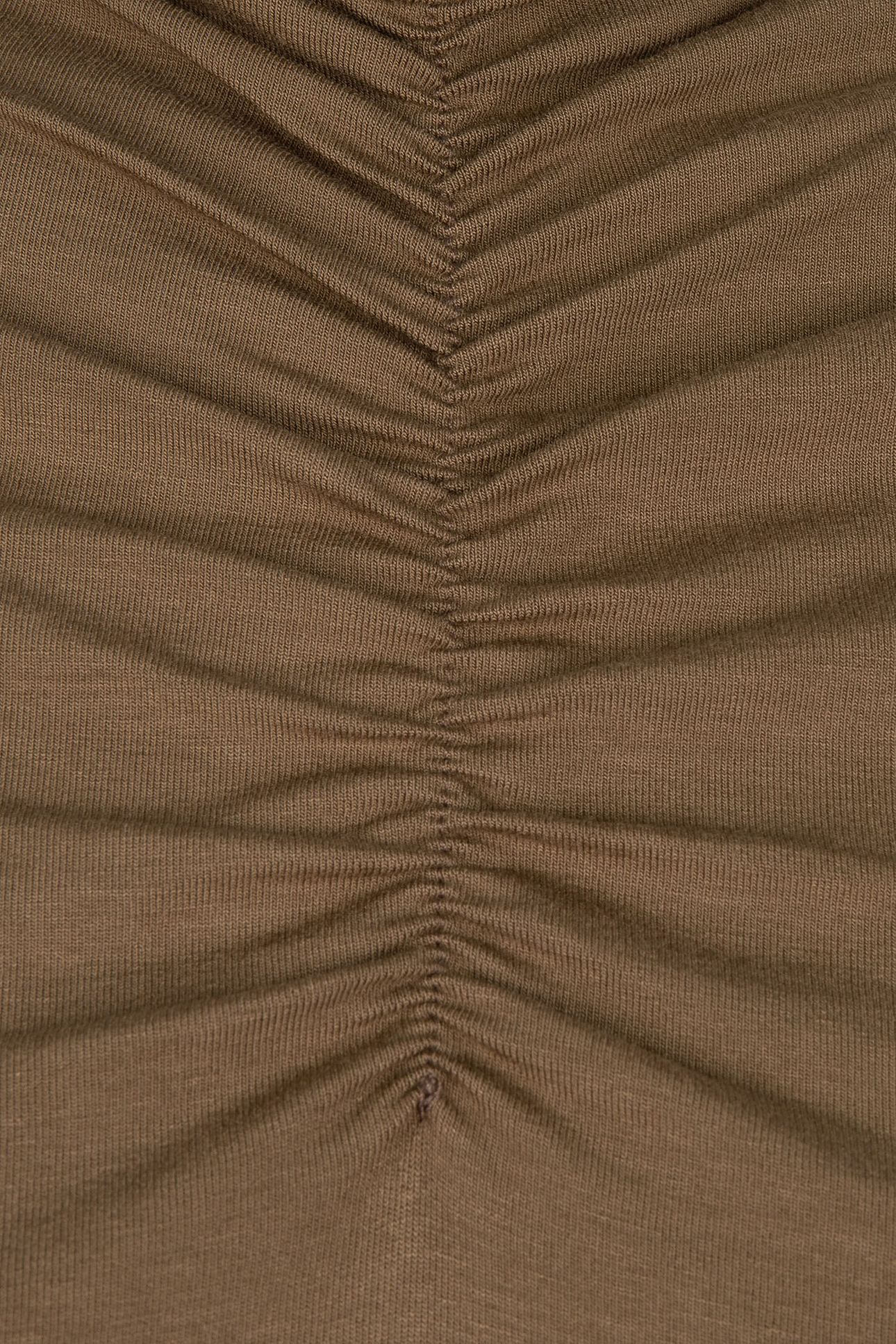TOP SMOCKED NECKLINE SOLID SJ ARMY GREEN 5