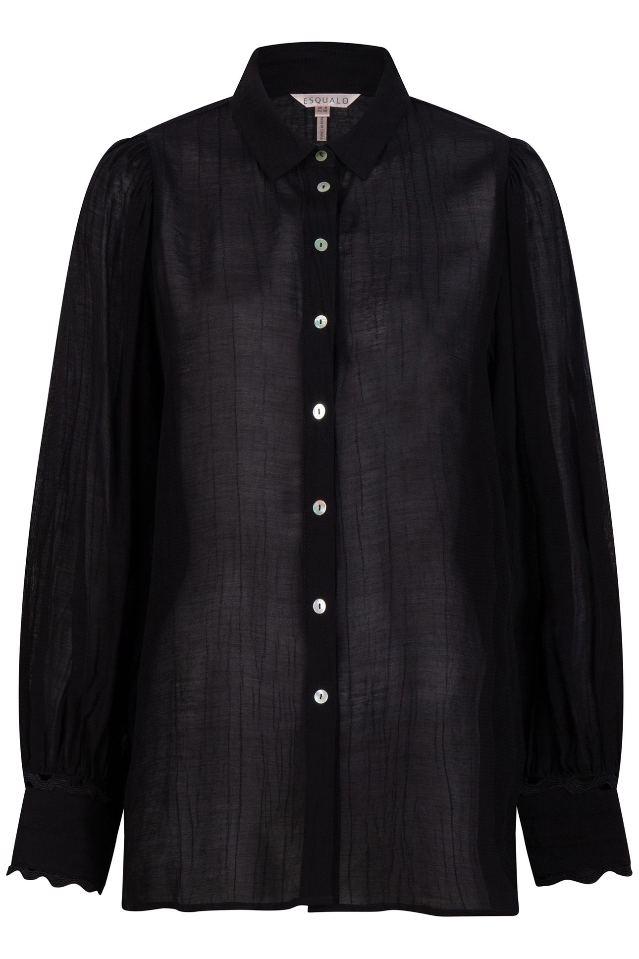 BLOUSE PUFF SLVE BLACK 7