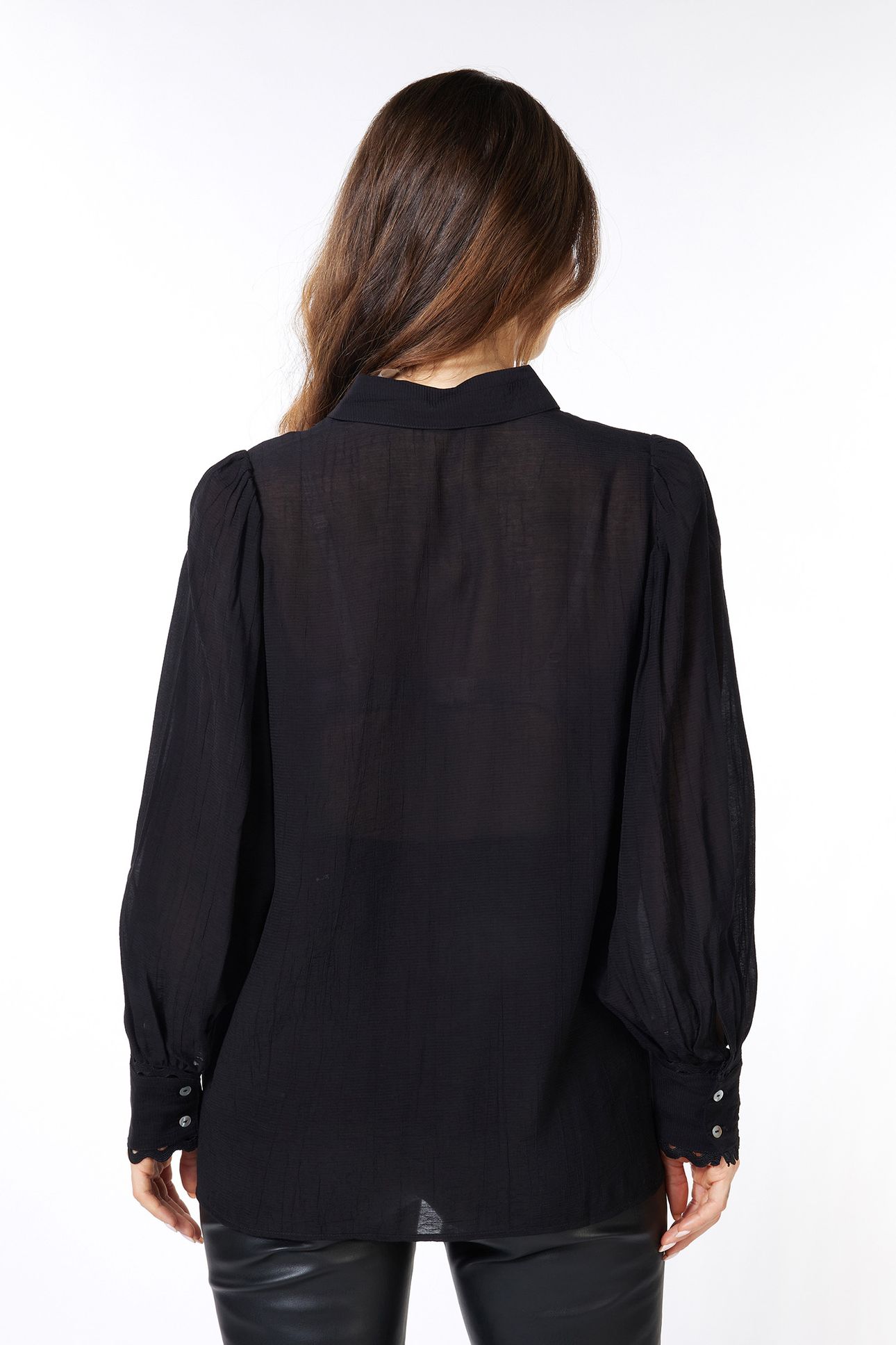 BLOUSE PUFF SLVE BLACK 4