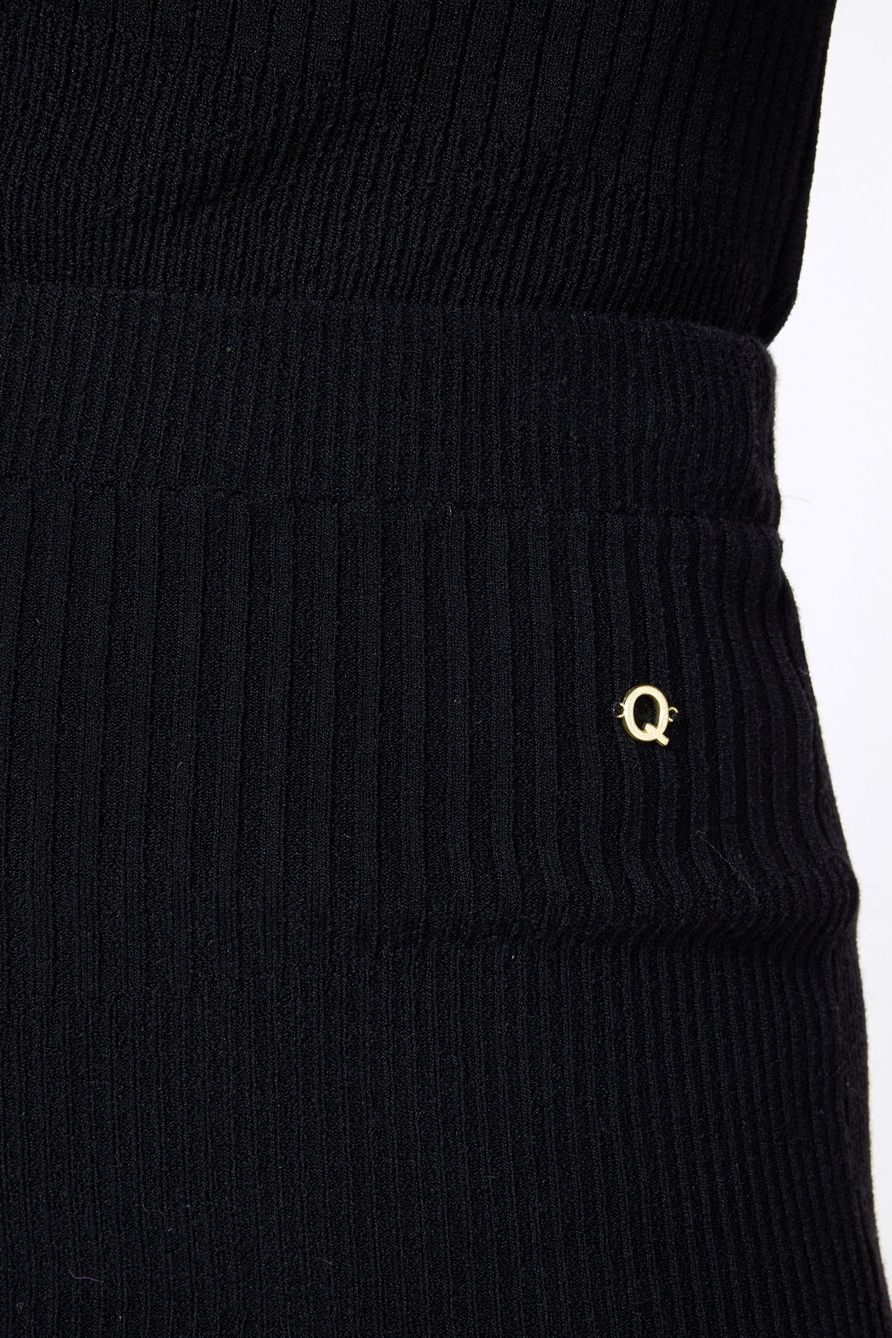 SKIRT KNITTED MIXED RIB BLACK 6