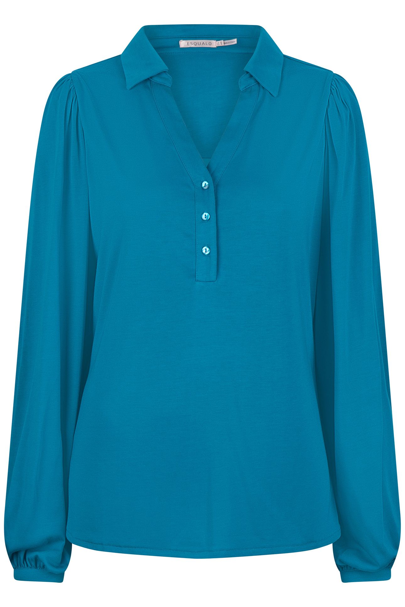 TOP MODAL V-NECK BUTTON PETROL 3