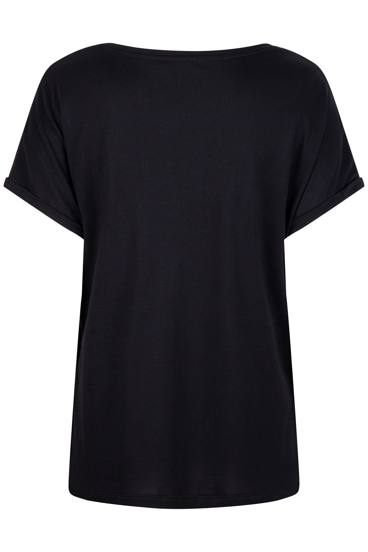 T-SHIRT MODAL TURN UP SLEEVE BLACK 6