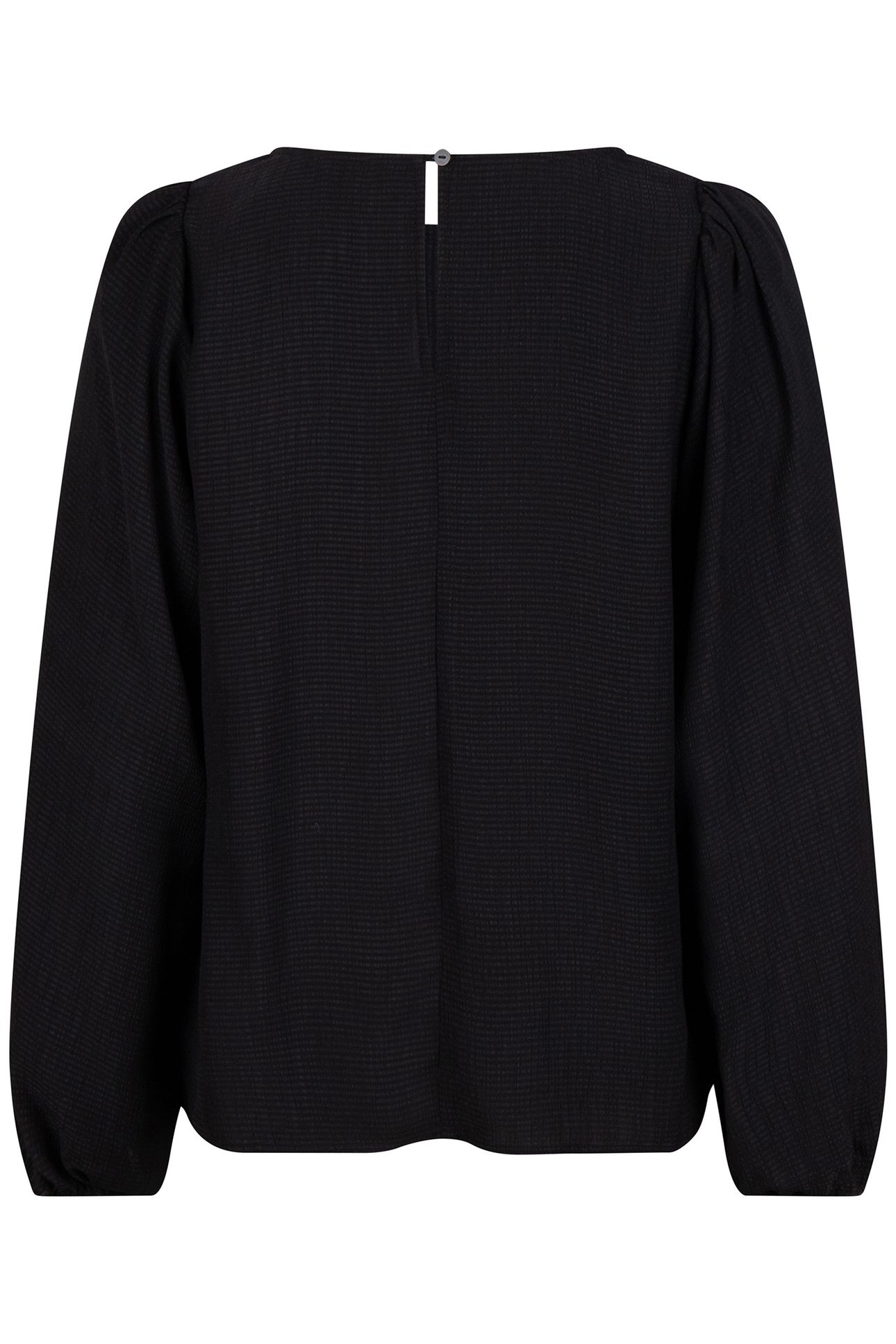 BLOUSE R-NECK STRUCTURE BLACK 6