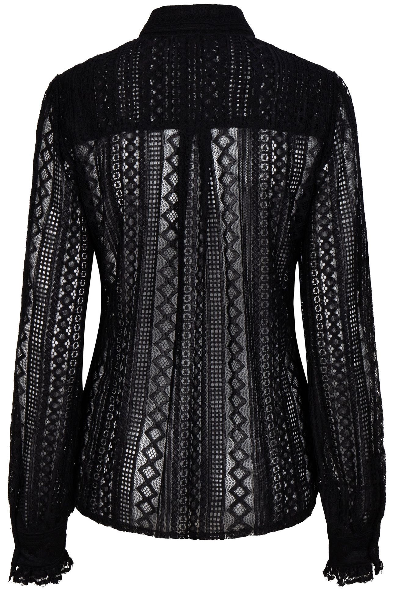 BLOUSE LACE PUFF SLVE BLACK 6