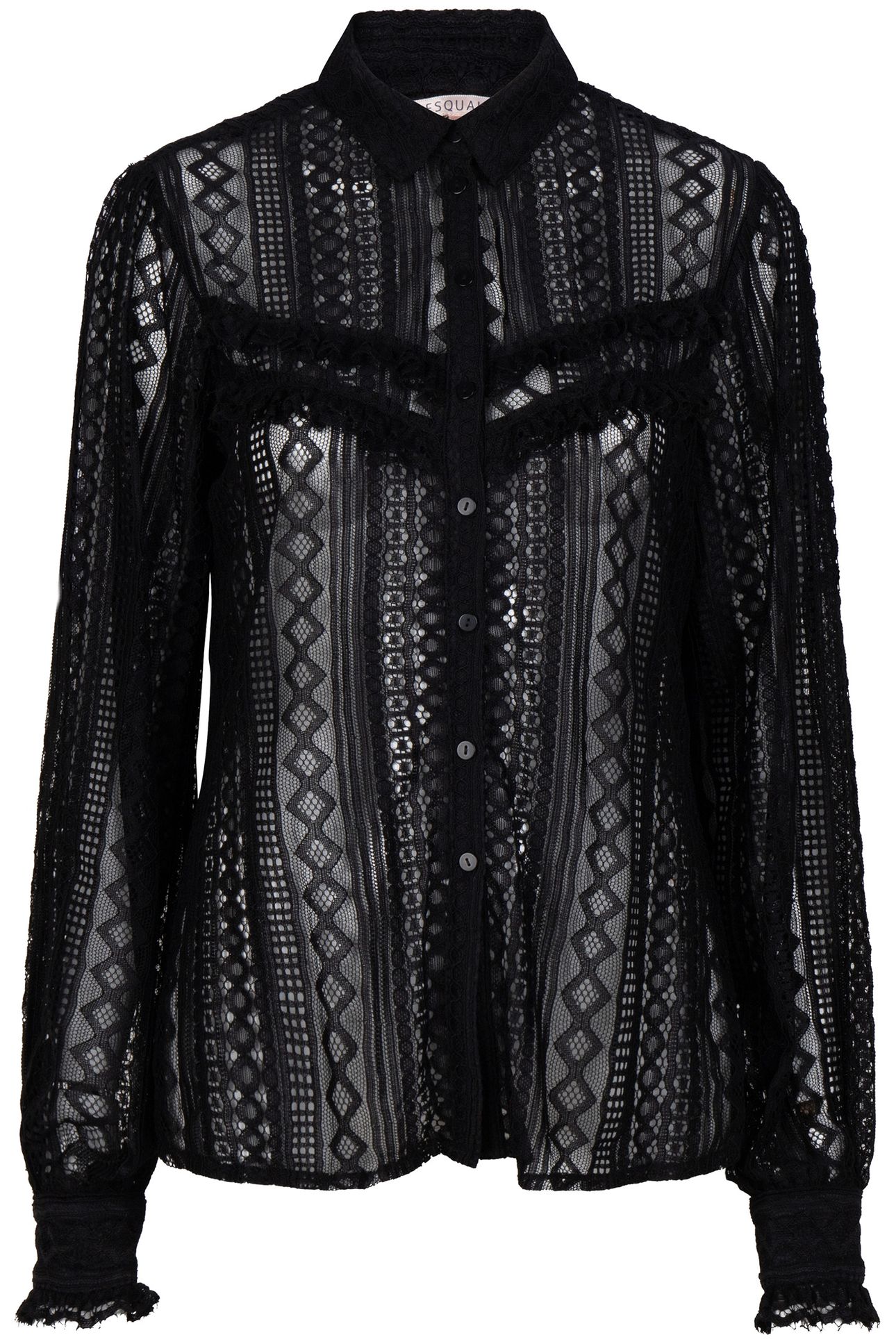 BLOUSE LACE PUFF SLVE BLACK 5