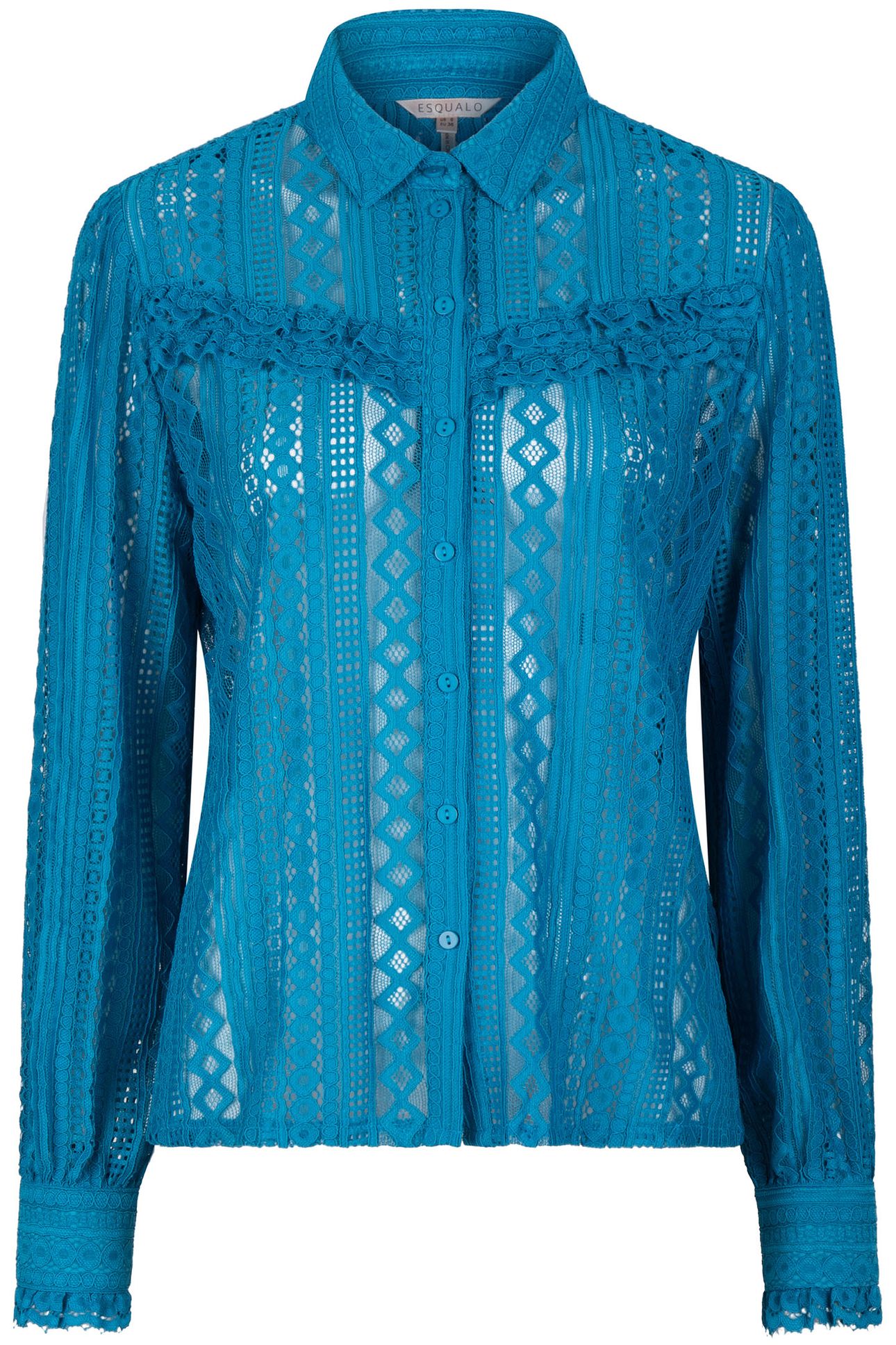 BLOUSE LACE PUFF SLVE PETROL 3