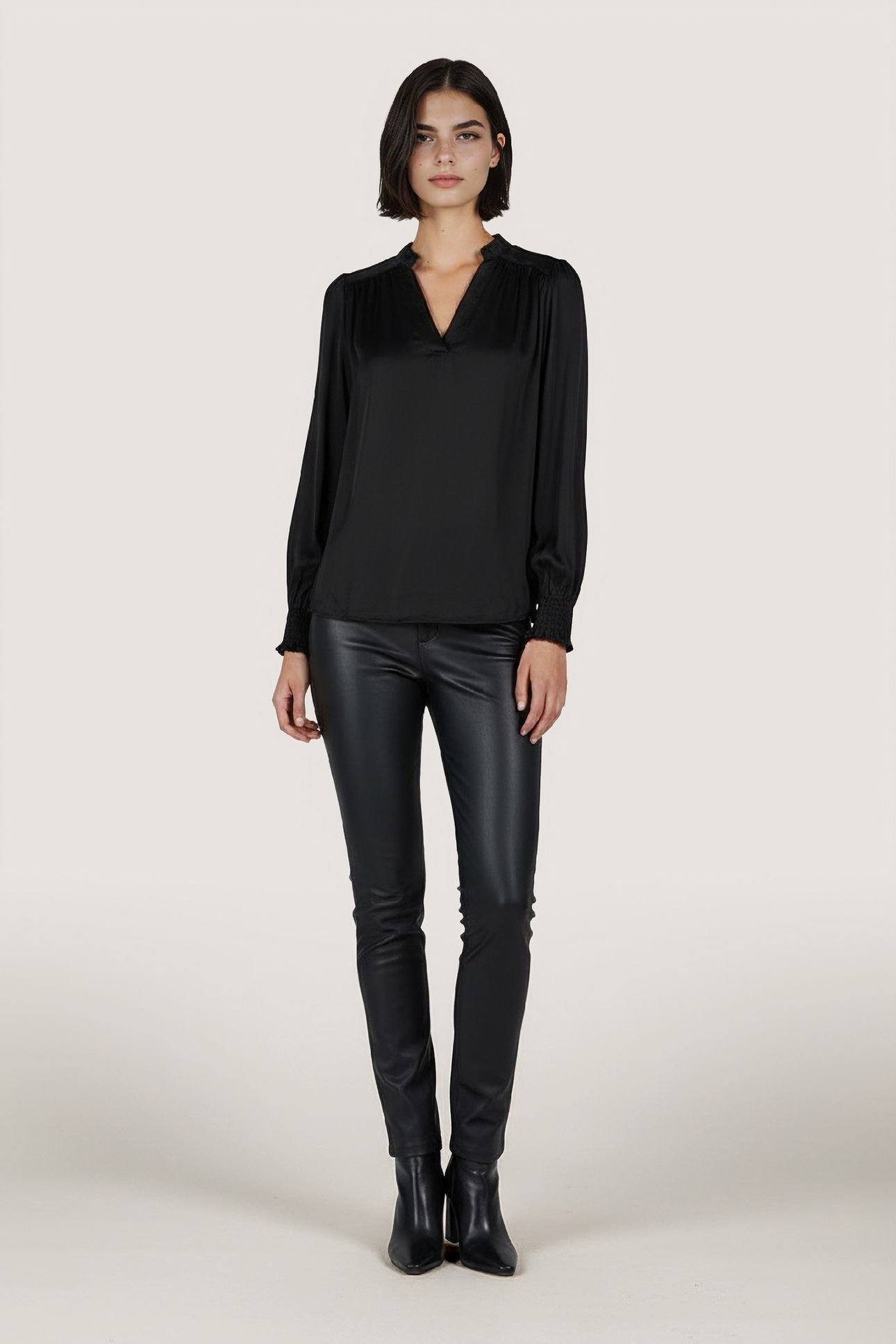 BLOUSE SHOULDER DETAILS BLACK 2