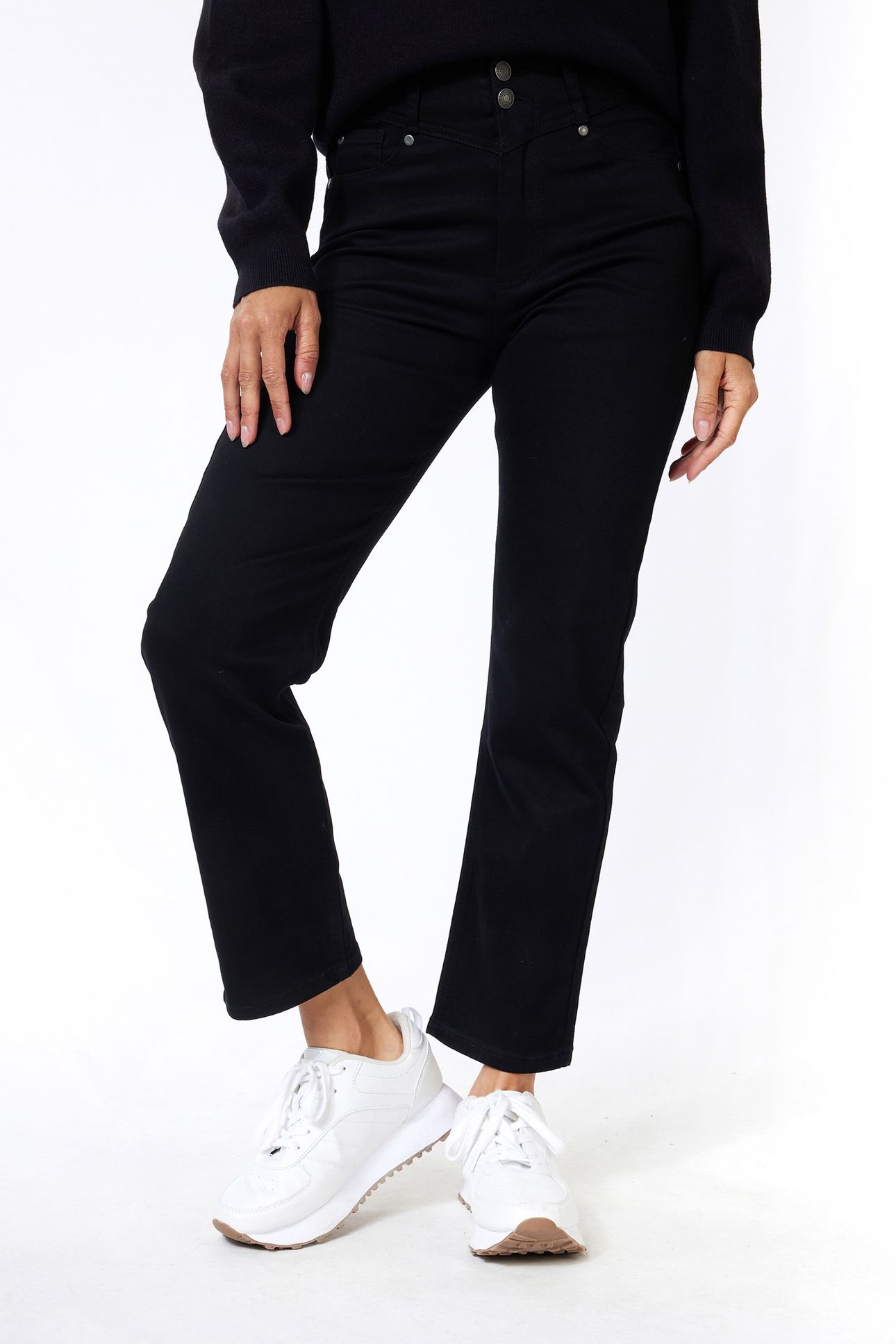 TROUSERS JEANS STRAIGHT FIT BLACK 1